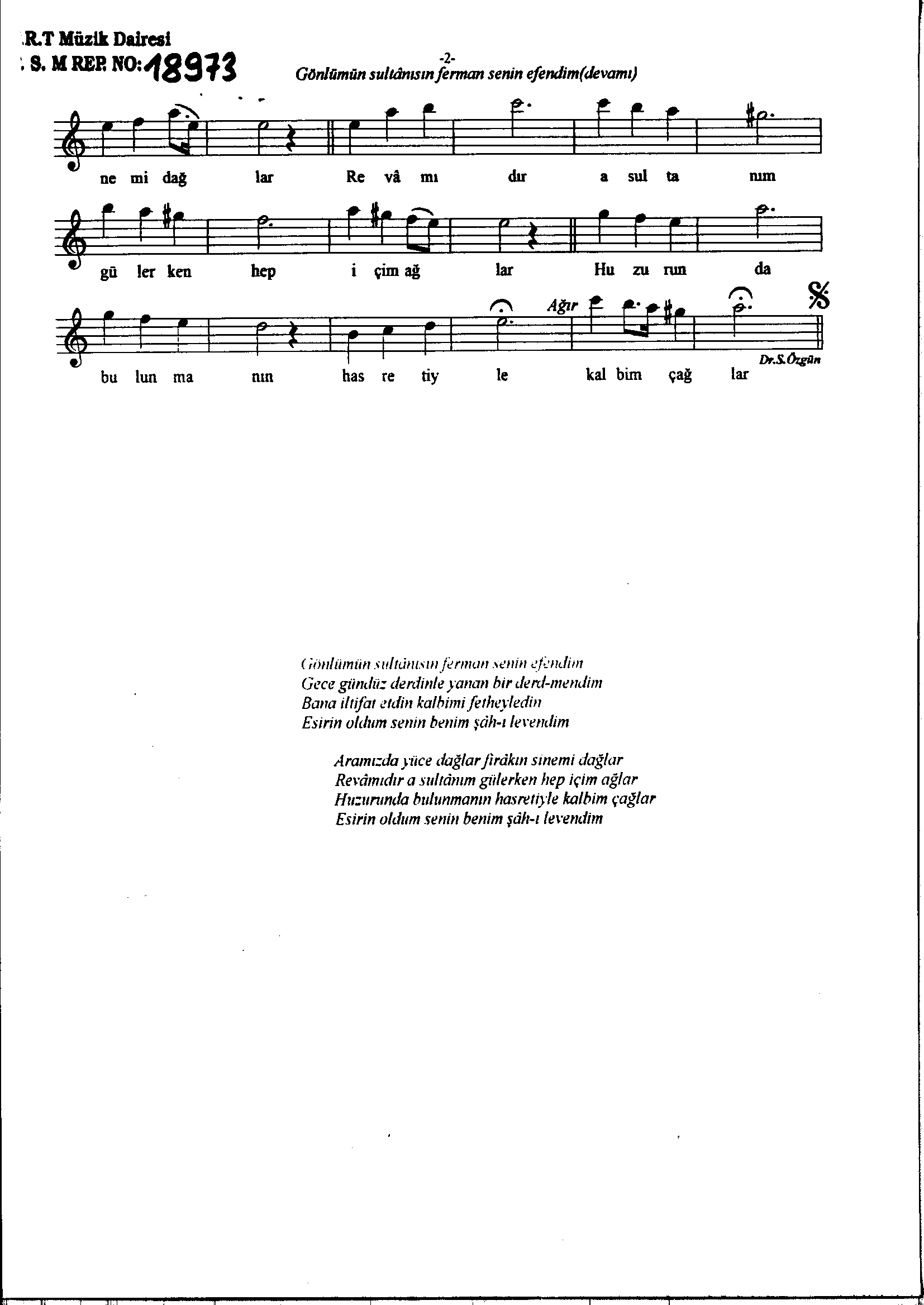 Şehnâz Bûselik - Şarkı - Sadettin Kaynak - Sayfa 2