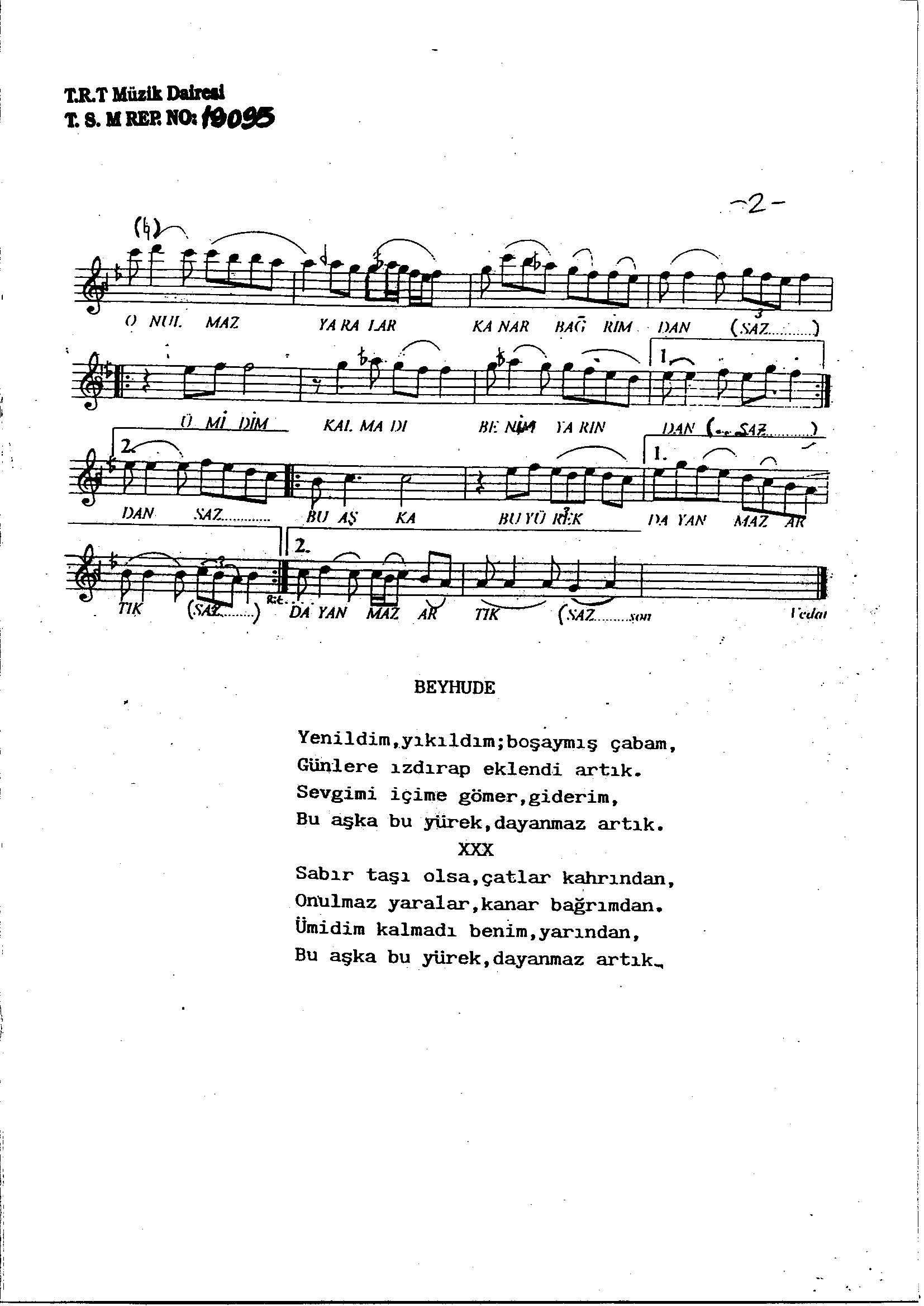 Sabâ - Şarkı - A.Atilla Sütşurup - Sayfa 2