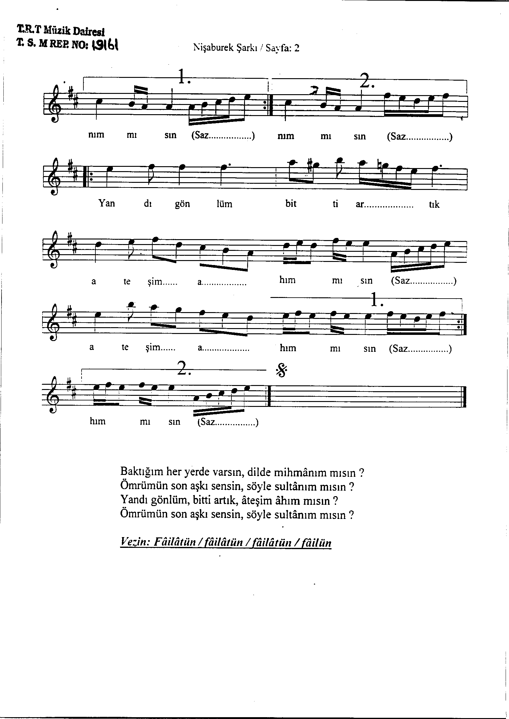 Nişâbûrek - Şarkı - Yılmaz Karakoyunlu - Sayfa 2