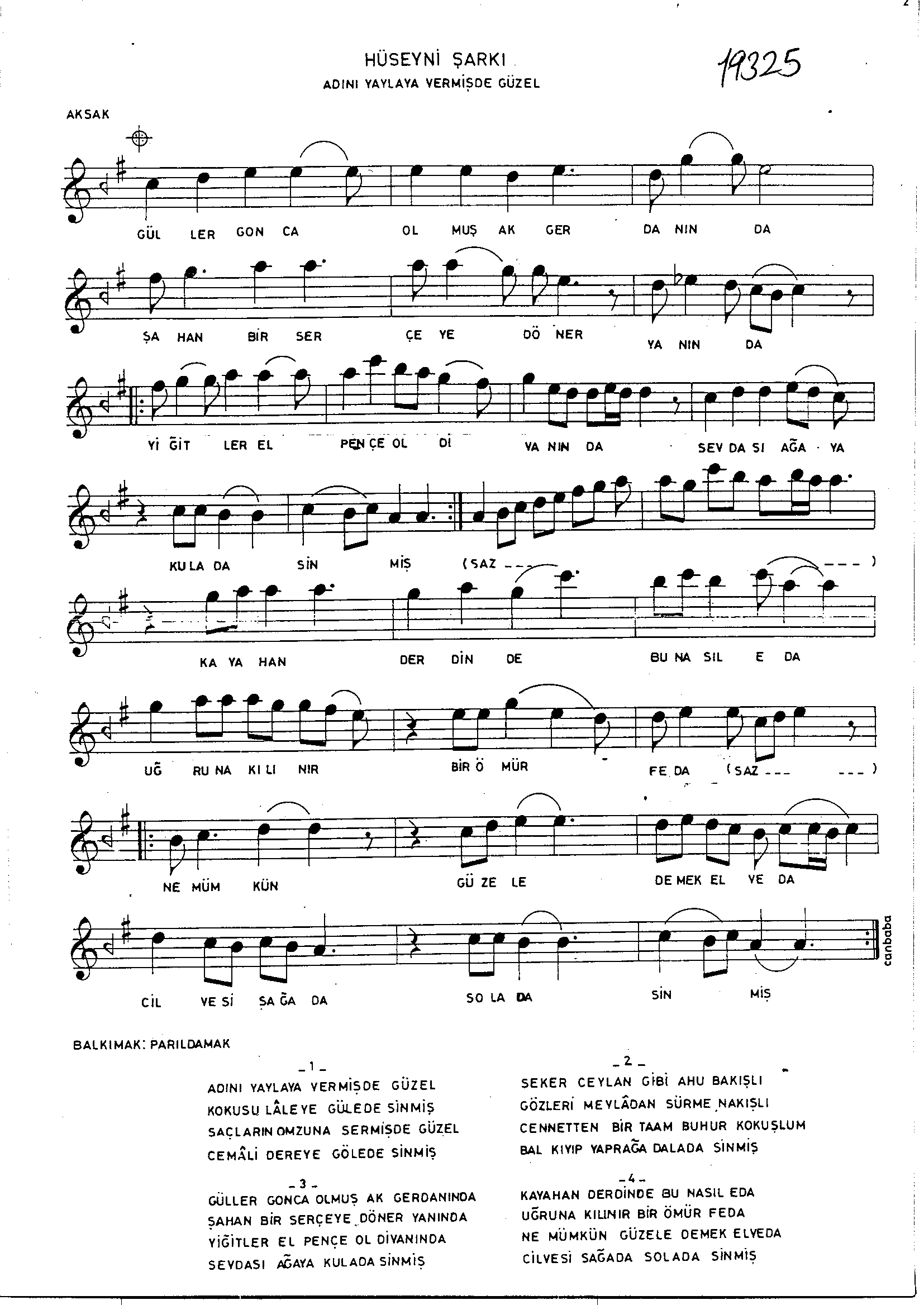 Hüseynî - Şarkı - Gültekin Aydoğdu - Sayfa 2