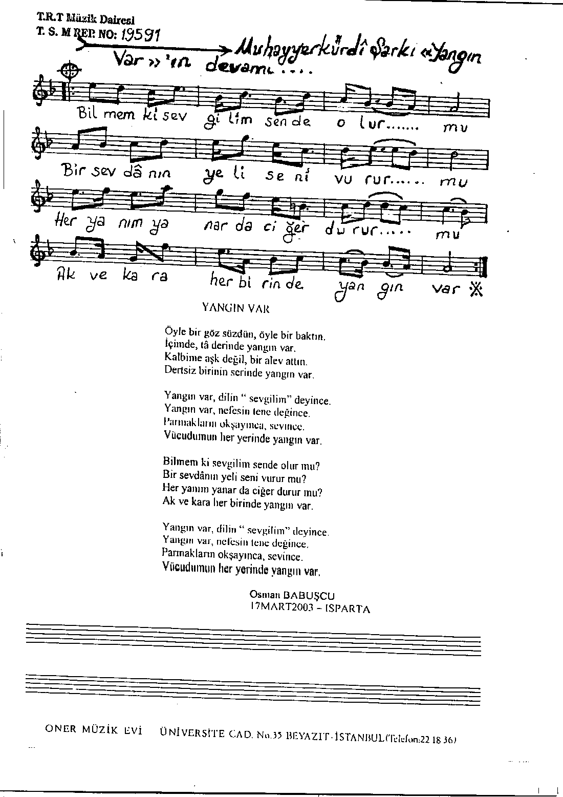 Kürdi - Şarkı - Osman Babuşcu - Sayfa 2
