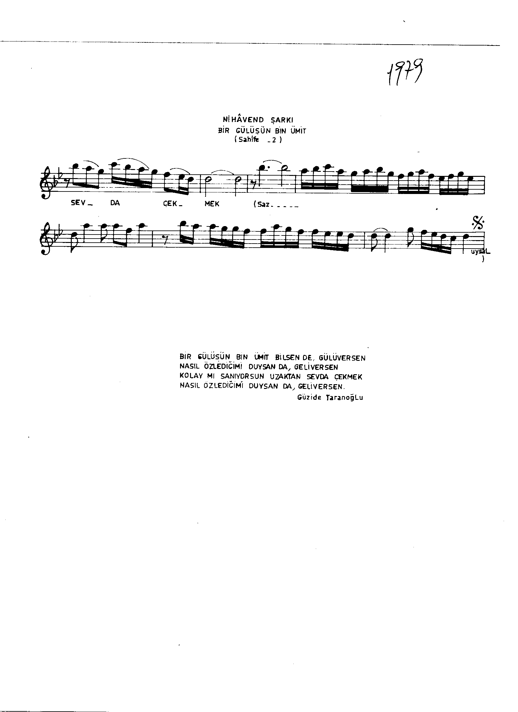 Nihâvend - Şarkı - Ünsal Silleli - Sayfa 2