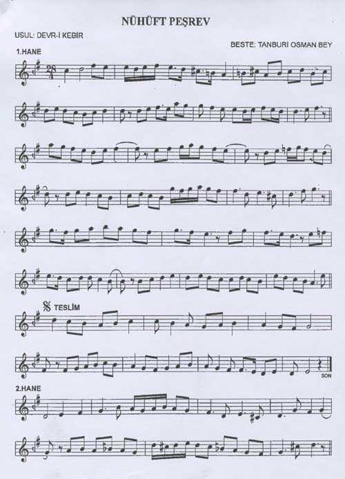 Nühüft - Peşrev - Tanburi Osman Bey - Sayfa 1