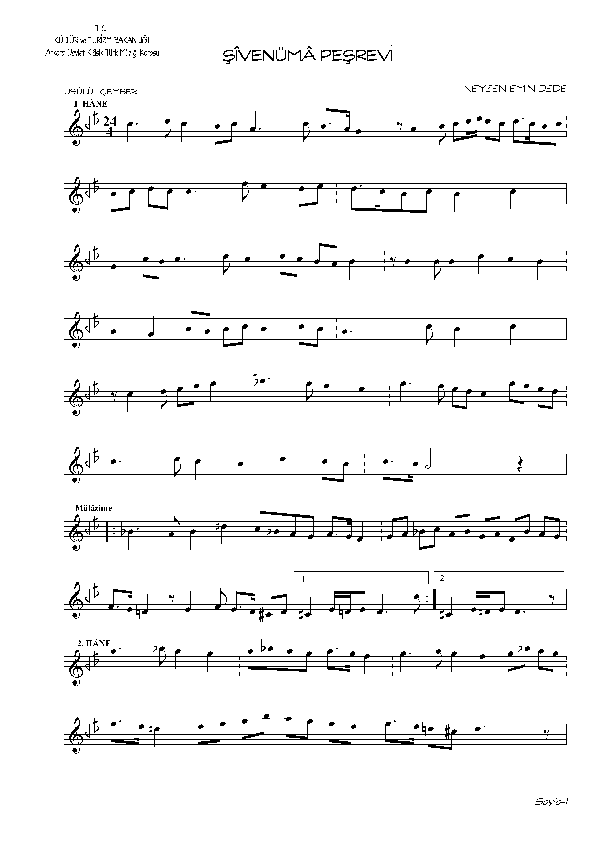 Şivenüma - Peşrev - Neyzen Emin Dede - Sayfa 1
