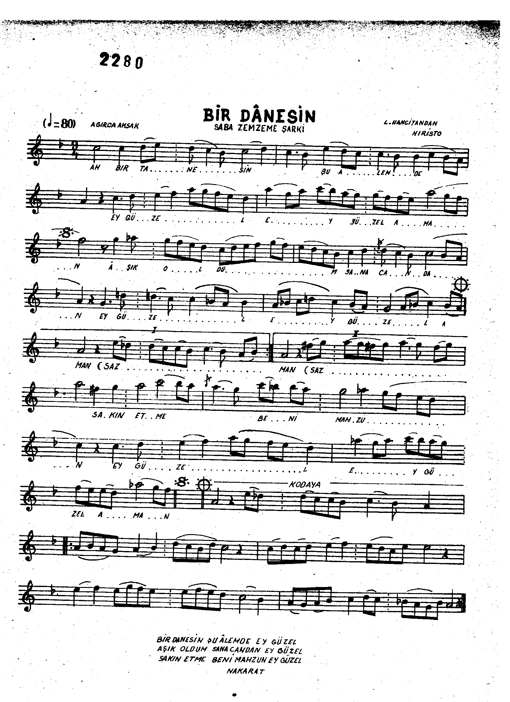 Sabâ-Zemzeme - Şarkı - Lavtacı Hristo - Sayfa 1