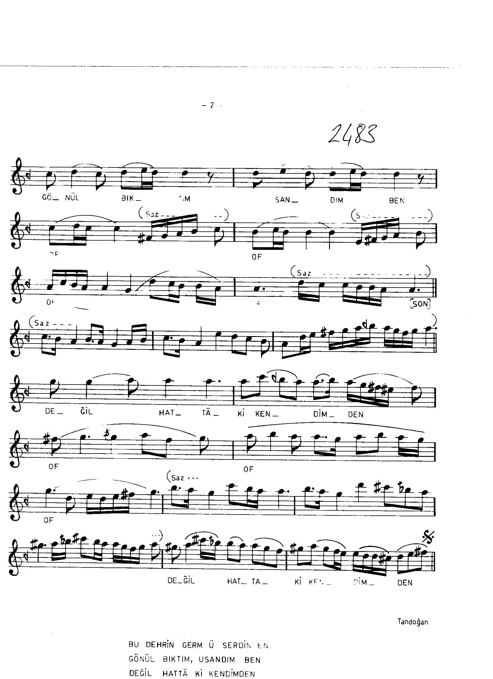 Uşşak - Şarkı - Şevkî Bey - Sayfa 2