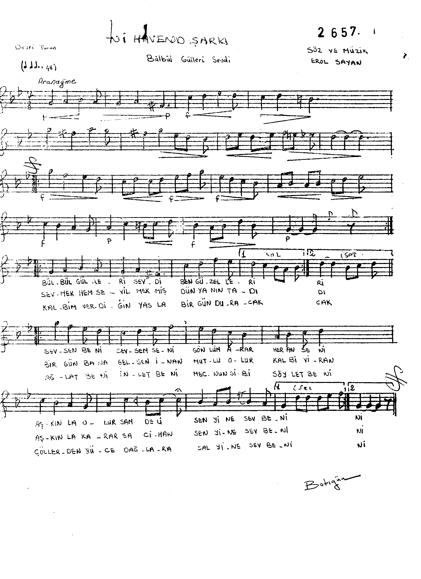Nihâvend - Şarkı - Erol Sayan - Sayfa 1