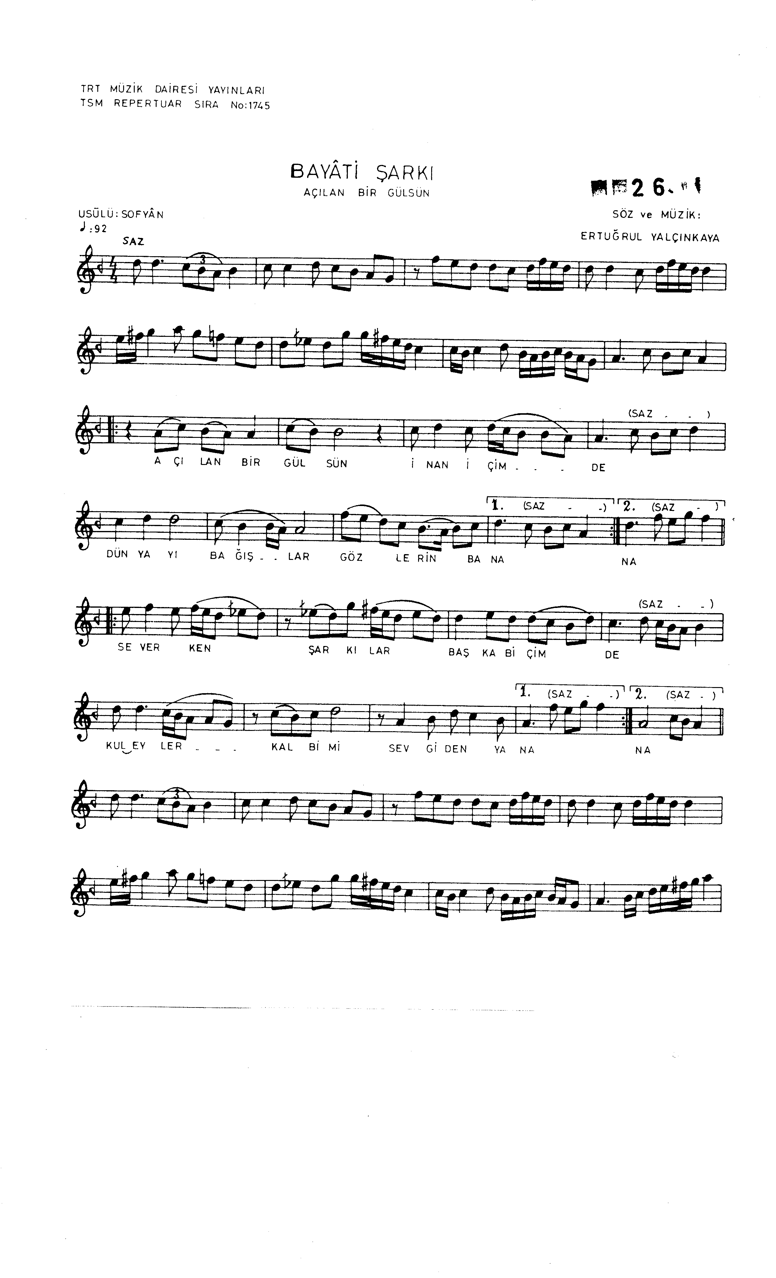 Beyâtî - Şarkı - Ertuğrul Yalçınkaya - Sayfa 1