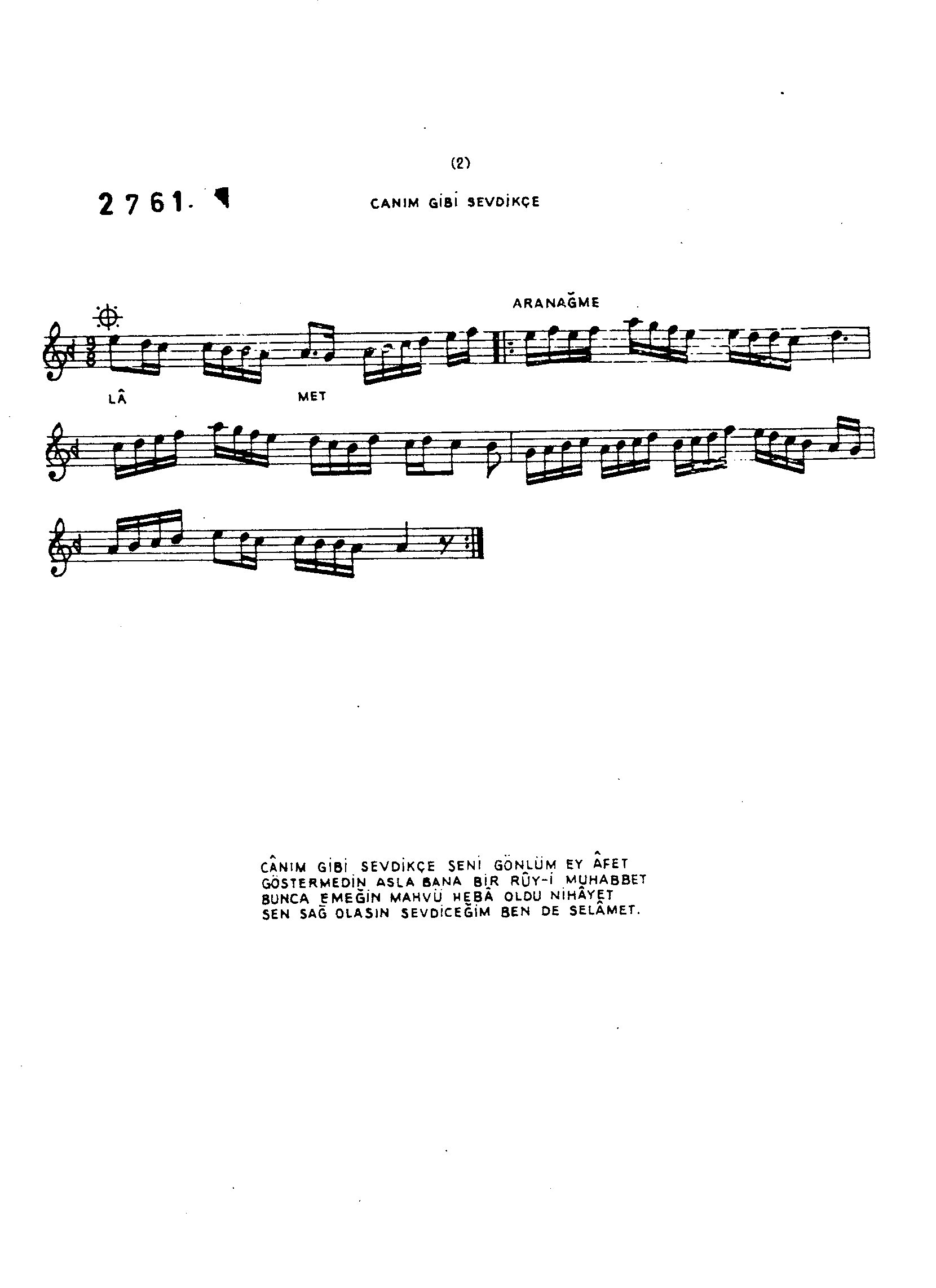 Uşşak - Şarkı - Şevkî Bey - Sayfa 2