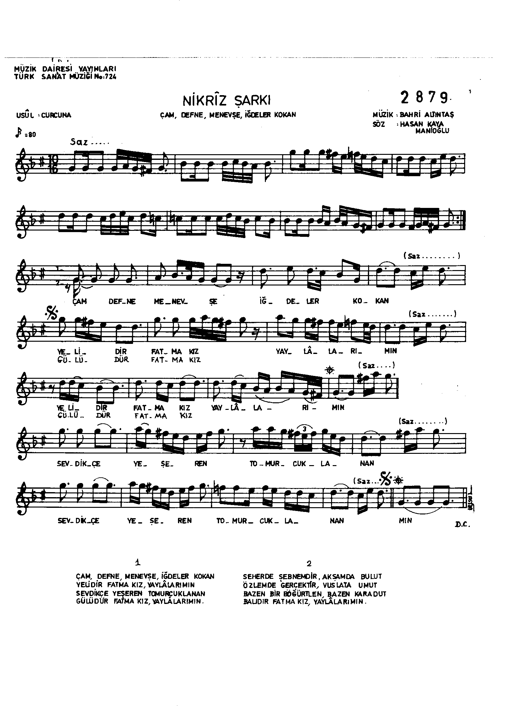 Nikrîz - Şarkı - Bahri Altıntaş - Sayfa 1