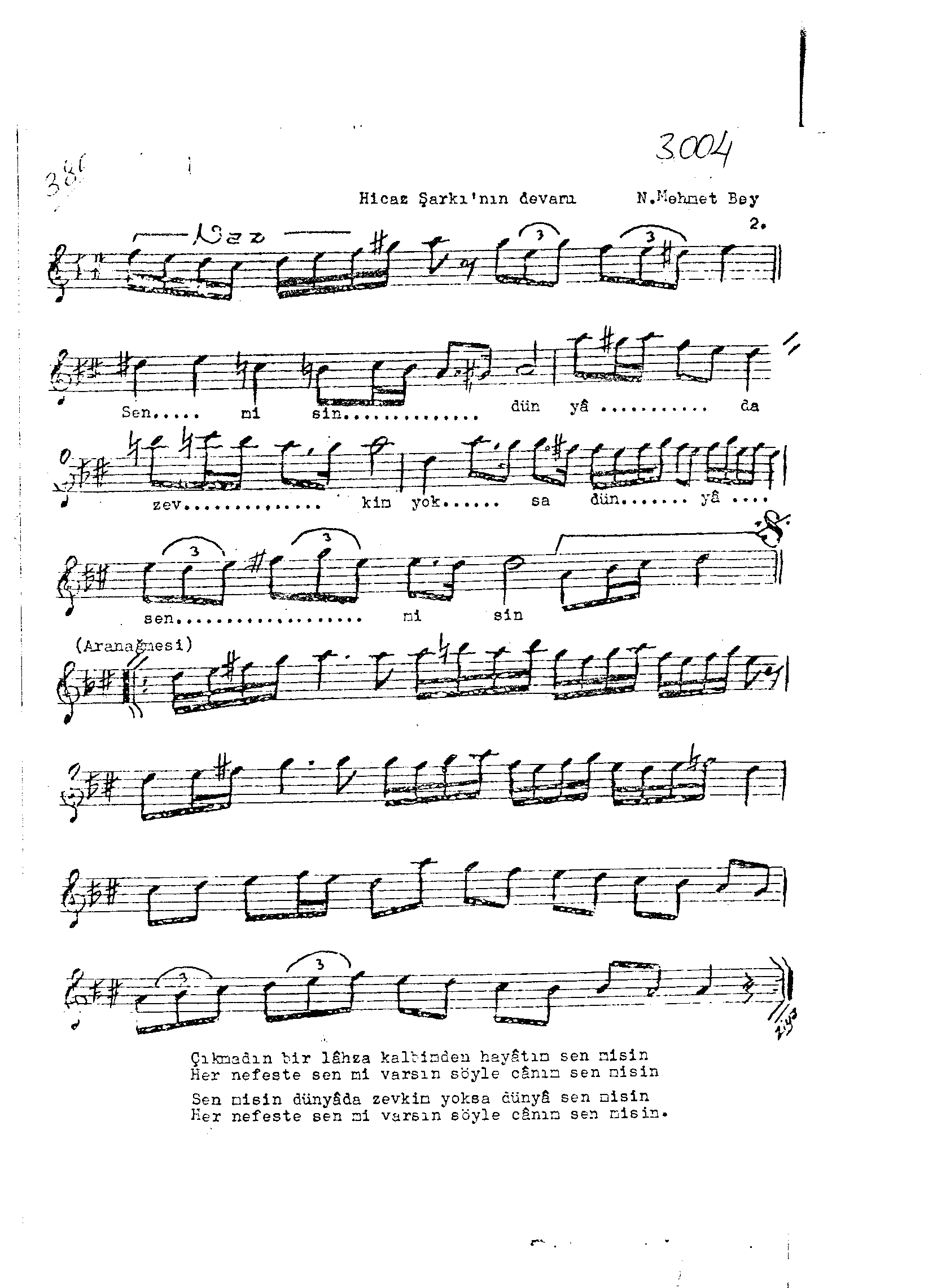 Hicâz - Şarkı - Mehmet Yürü (Nasib'in) - Sayfa 2