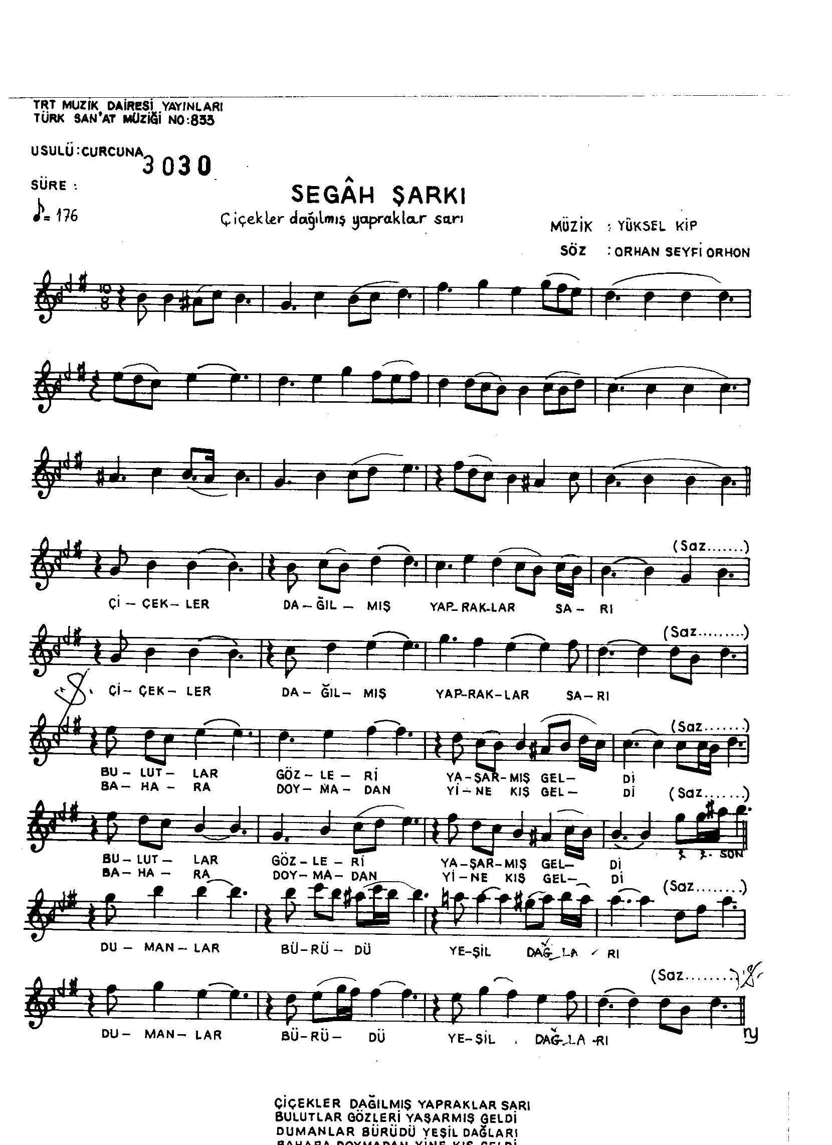 Segâh - Şarkı - Yüksel Kip - Sayfa 1