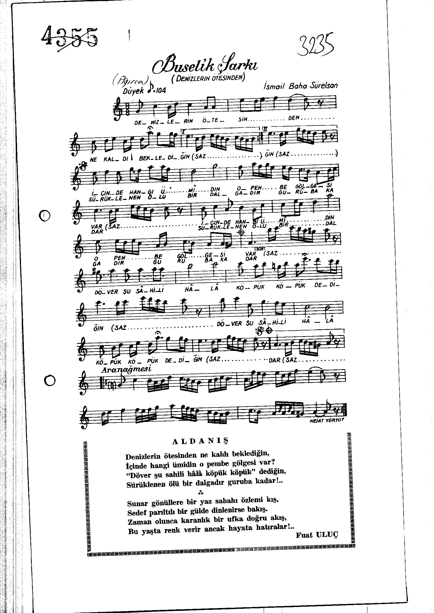 Bûselik - Şarkı - İsmail Baha Sürelsan - Sayfa 1