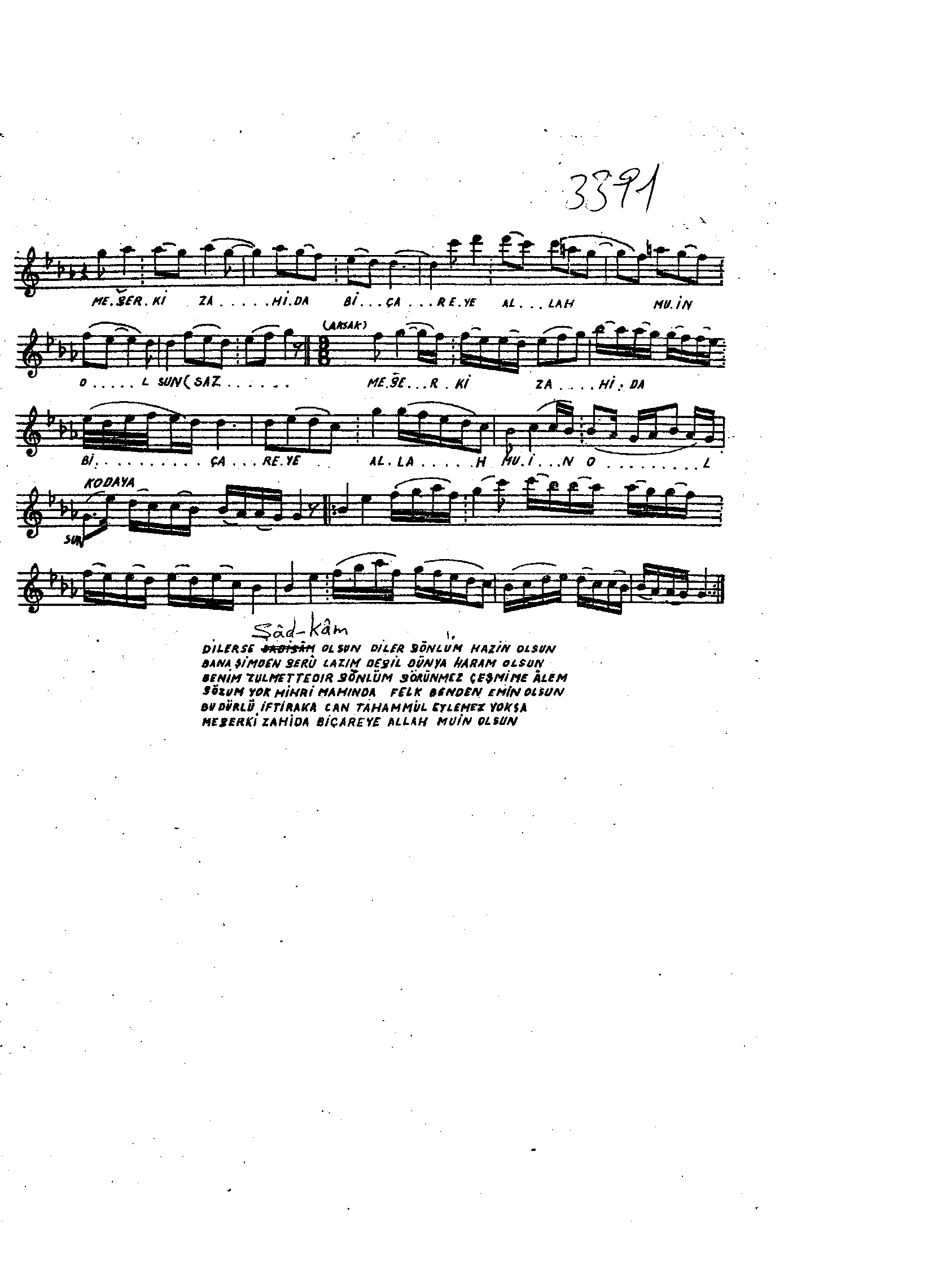 Kürdîlî Hicazkâr - Şarkı - Selânik'li Ahmet Efendi - Sayfa 2