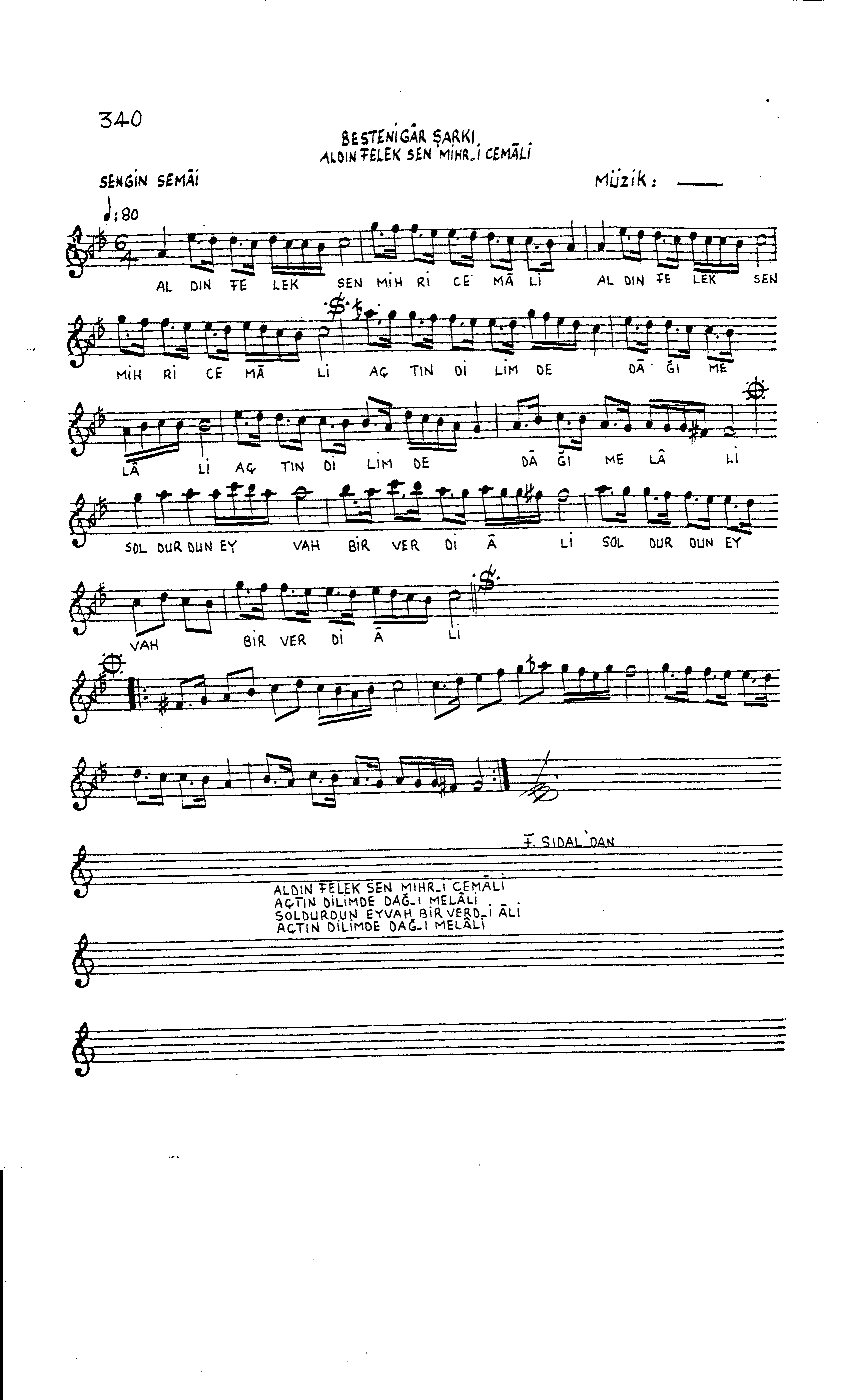 Bestenigâr - Şarkı - Hacı Arif Bey - Sayfa 1