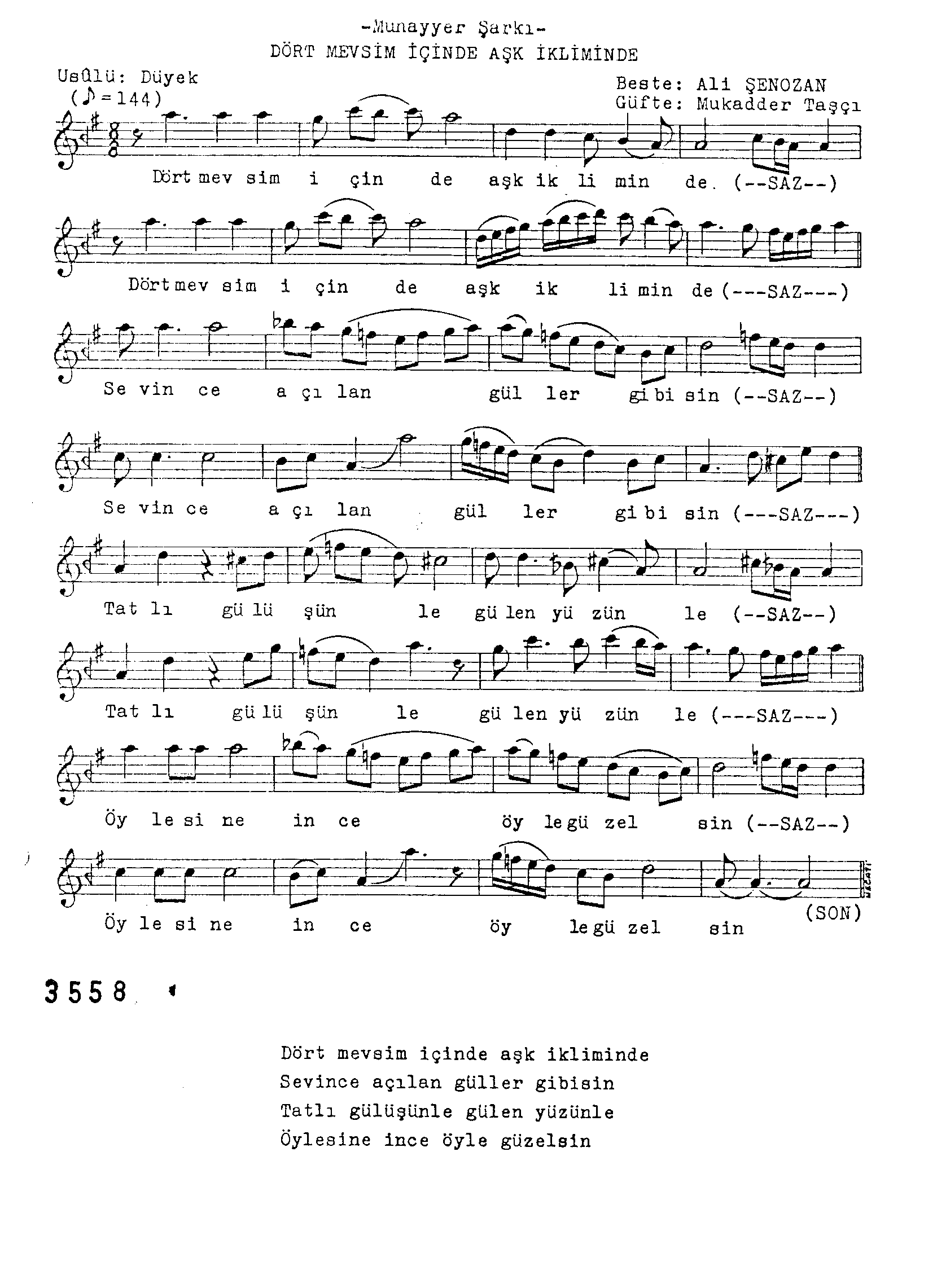 Muhayyer - Şarkı - Ali Şenozan - Sayfa 1