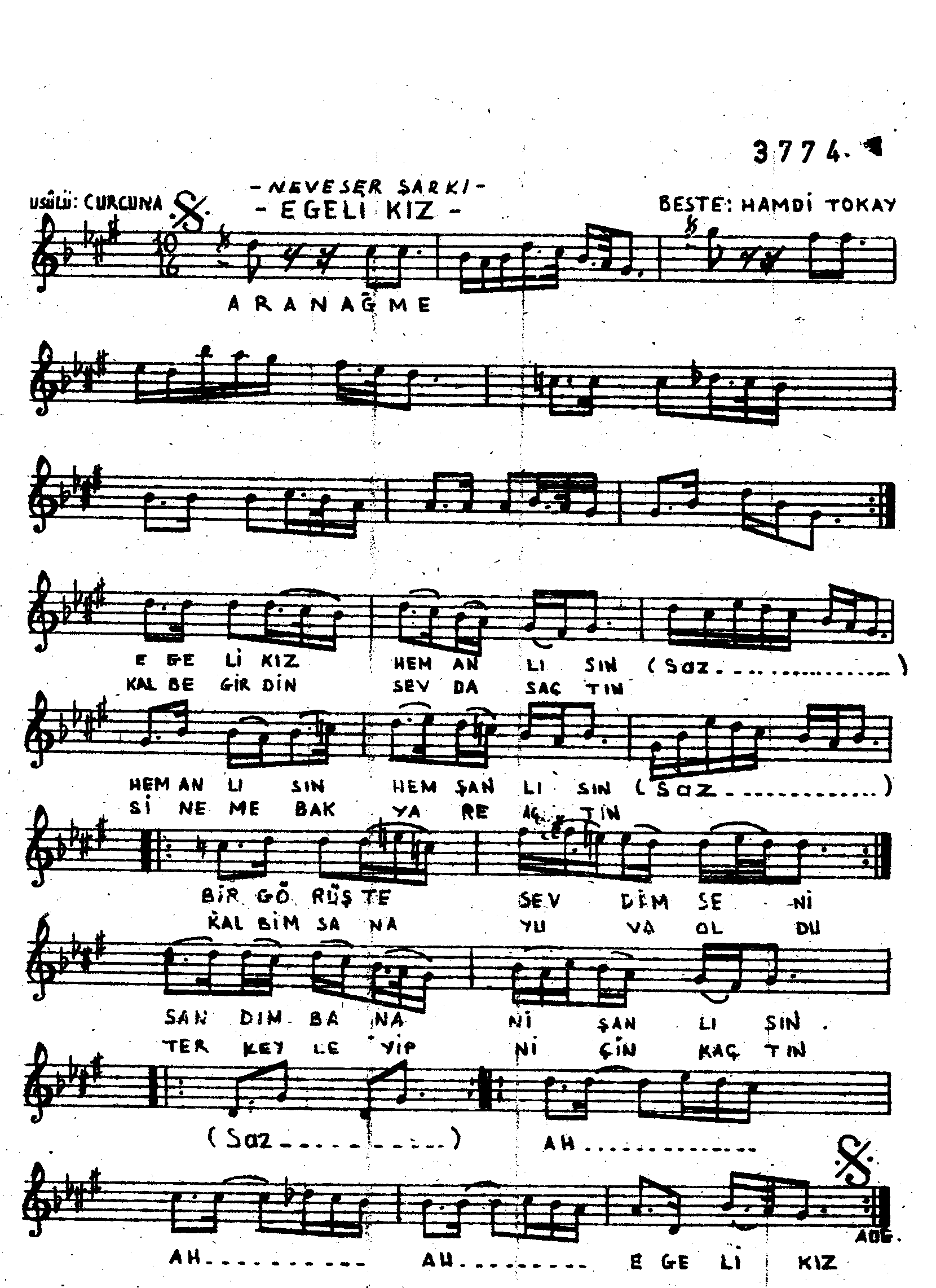 Nev-Eser - Şarkı - Hamdi Tokay - Sayfa 1