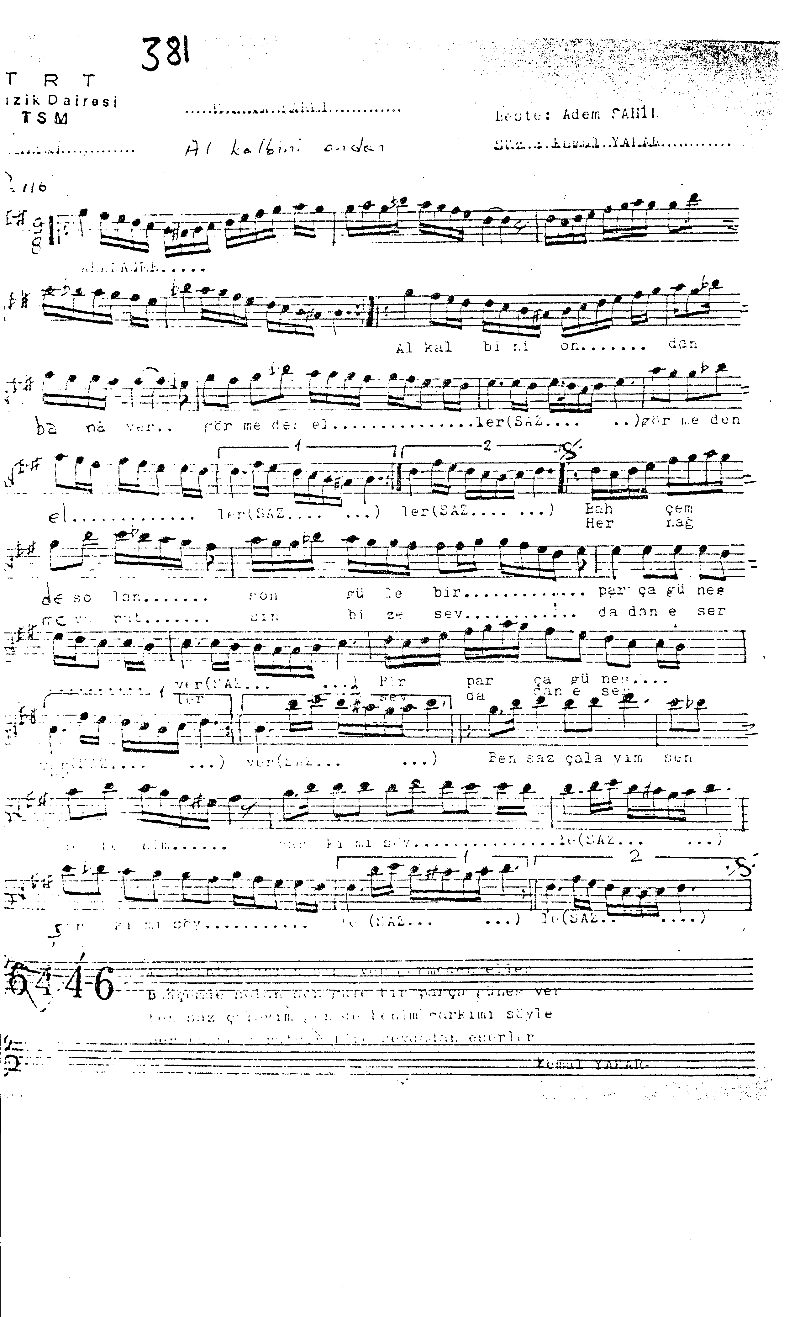 Hüzzâm - Şarkı - Adem Şahin - Sayfa 1