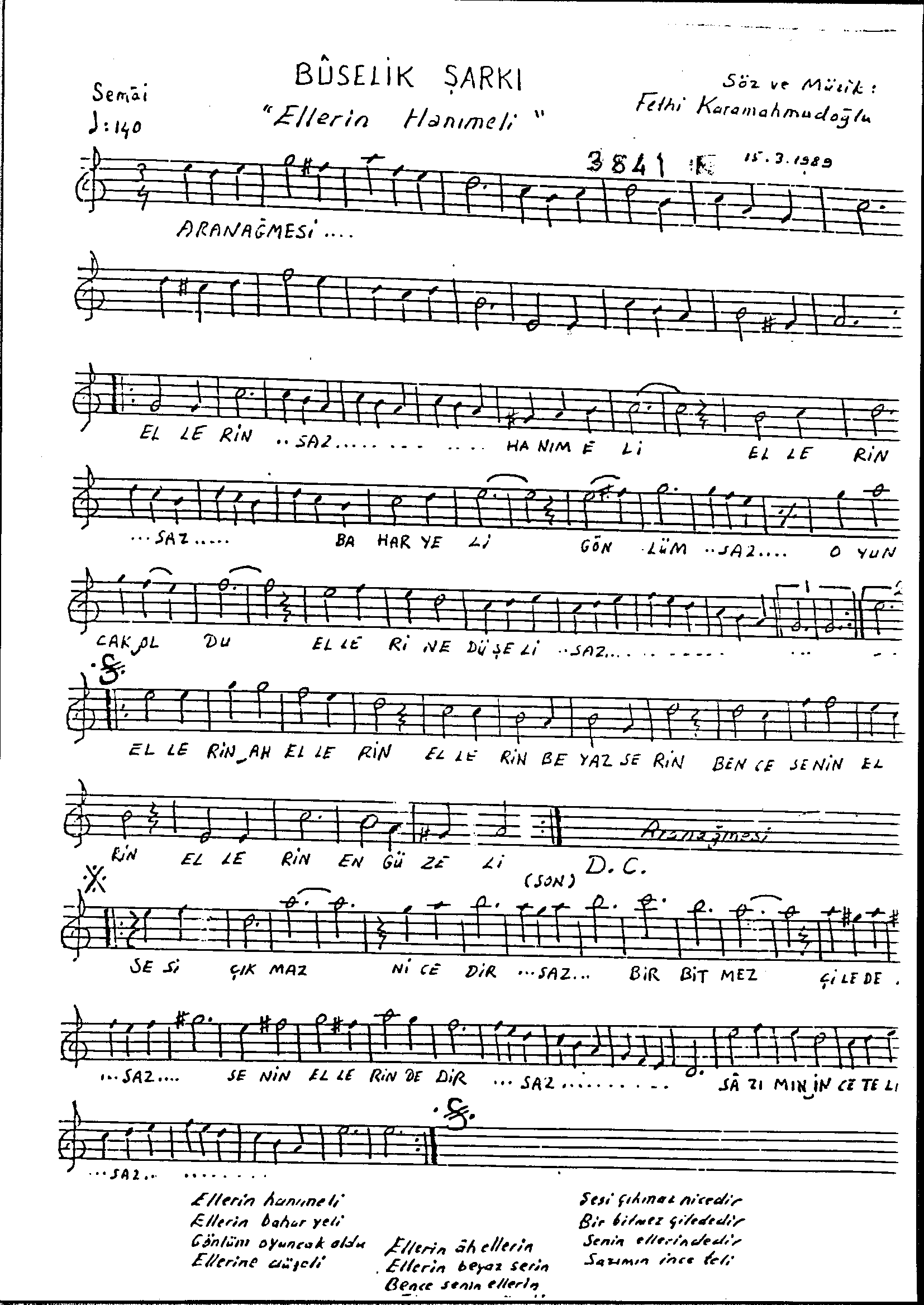 Bûselik - Şarkı - Fethi Karamahmudoğlu - Sayfa 1