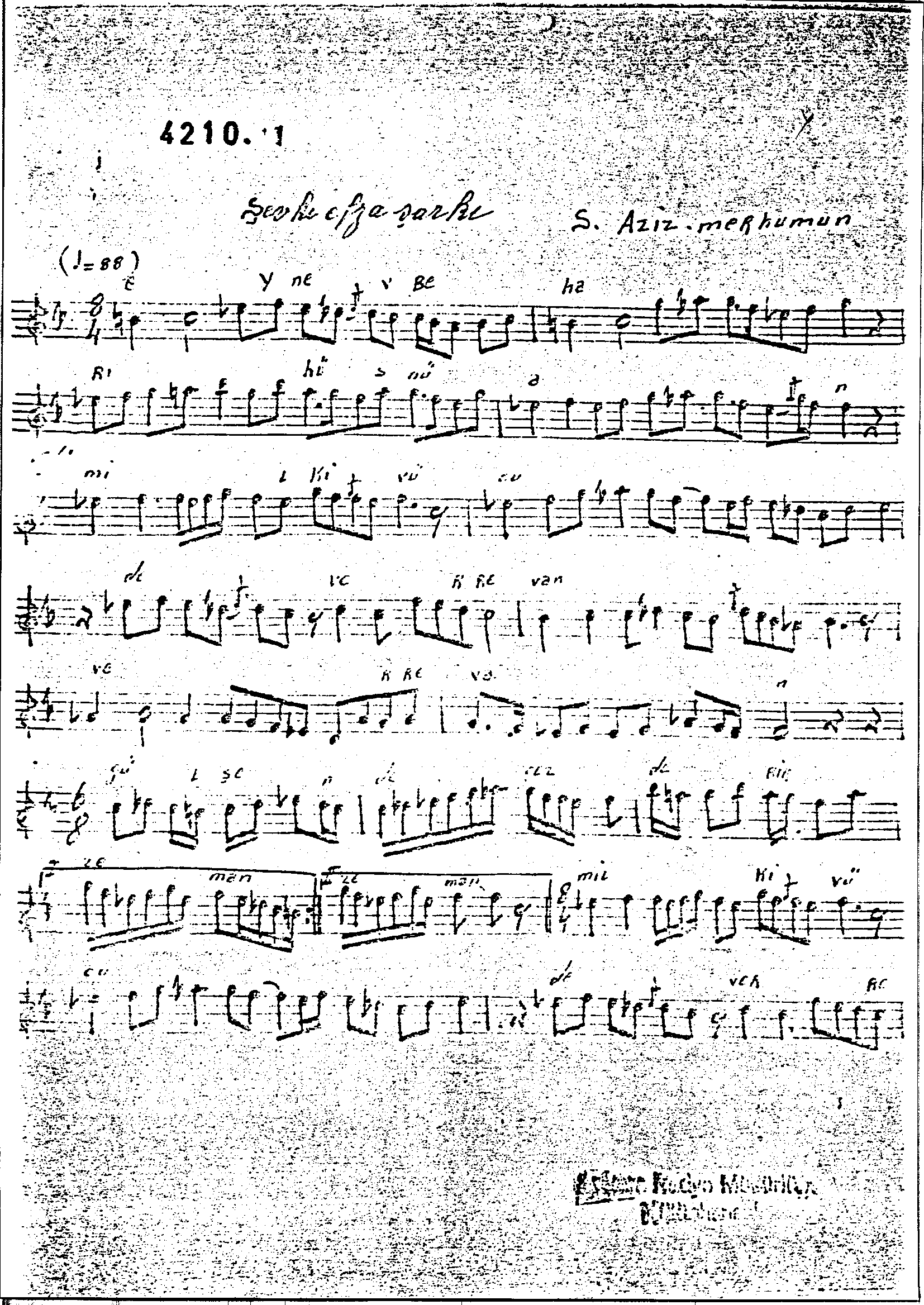 Şevk-Efzâ - Şarkı - Abdülaziz Han(Sultan) - Sayfa 1