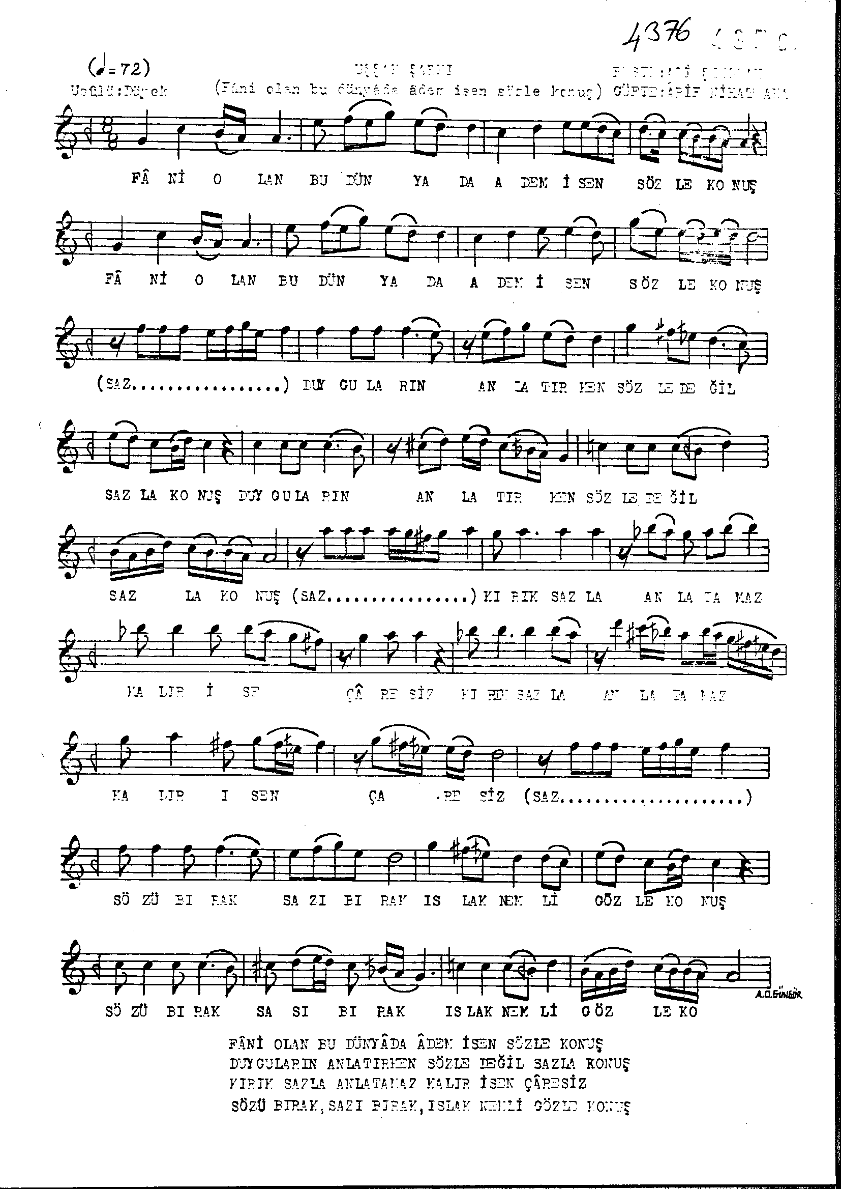 Uşşak - Şarkı - Ali Şenozan - Sayfa 1