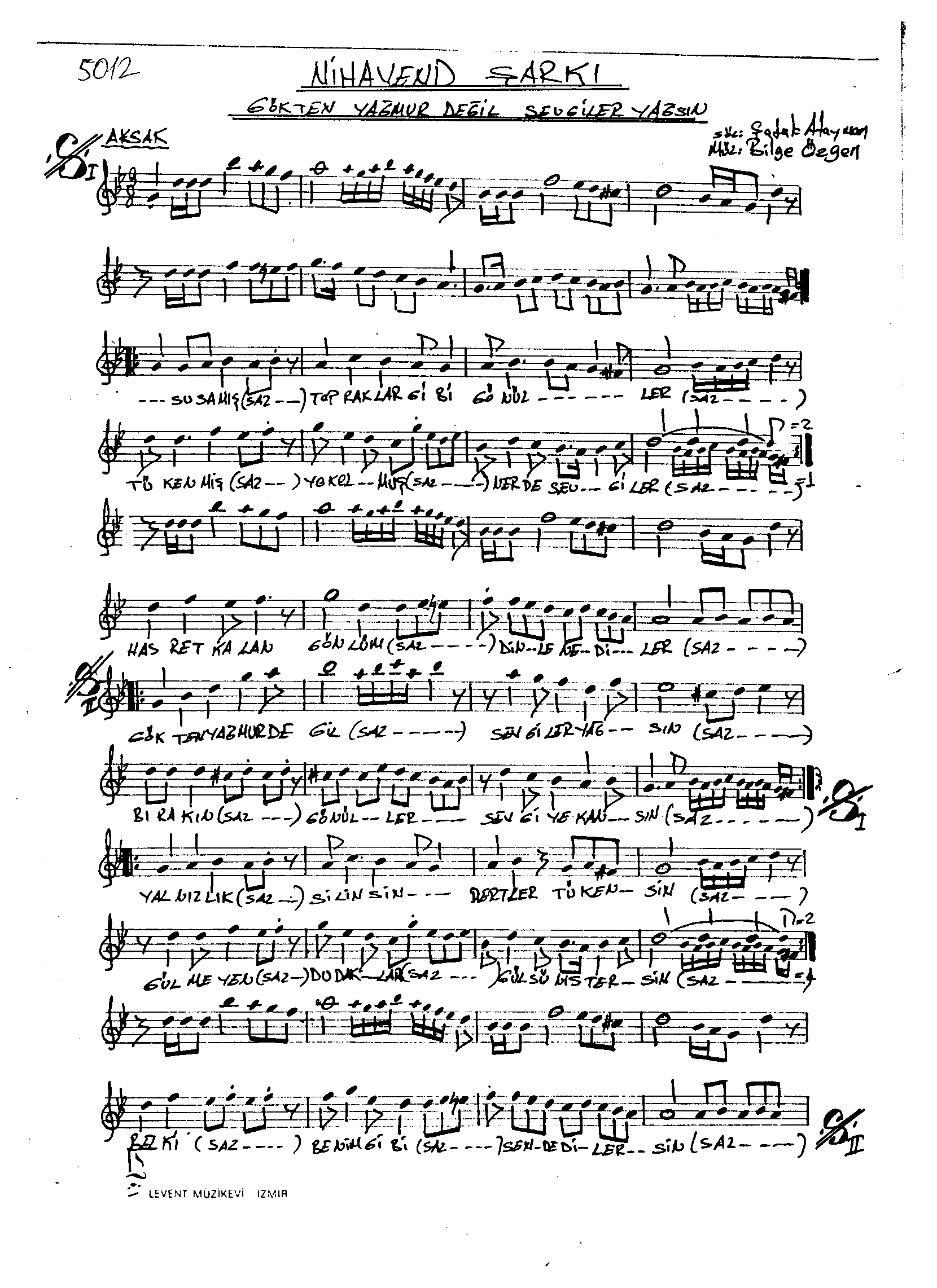 Nihâvend - Şarkı - Bilge Özgen - Sayfa 1