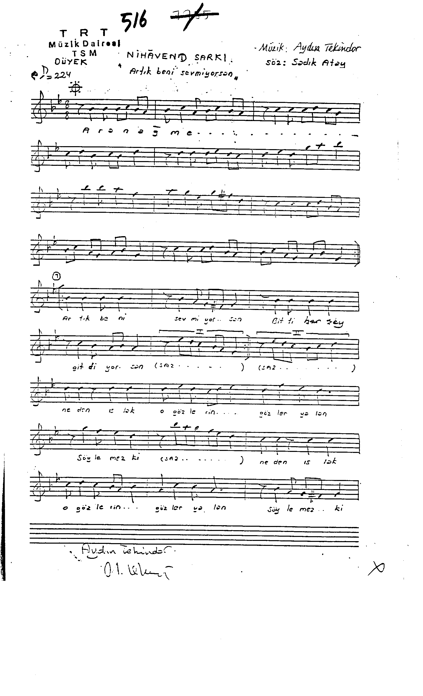 Nihâvend - Şarkı - Aydın Tekindor - Sayfa 1