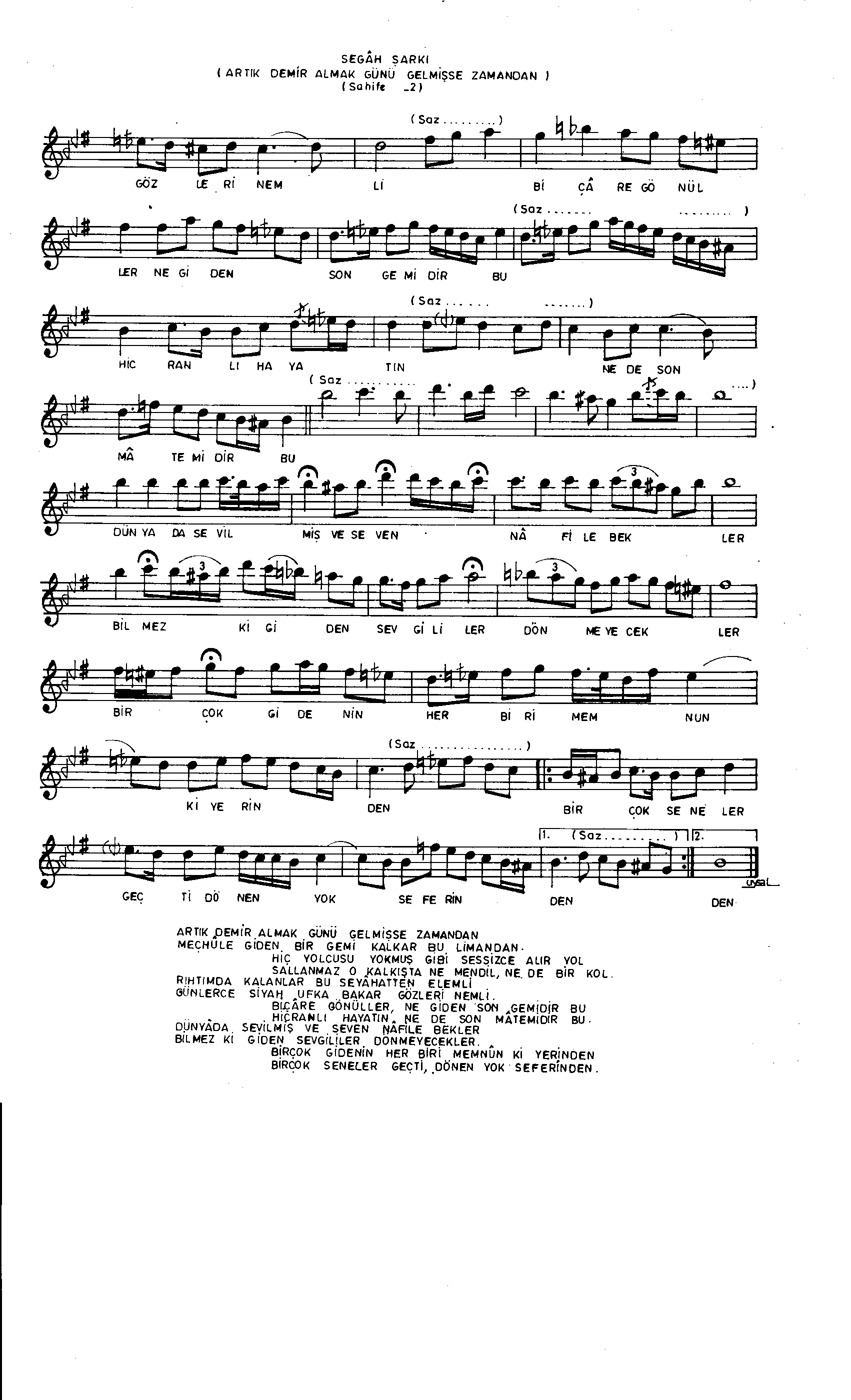 Segâh - Şarkı - Hasan Soysal - Sayfa 2