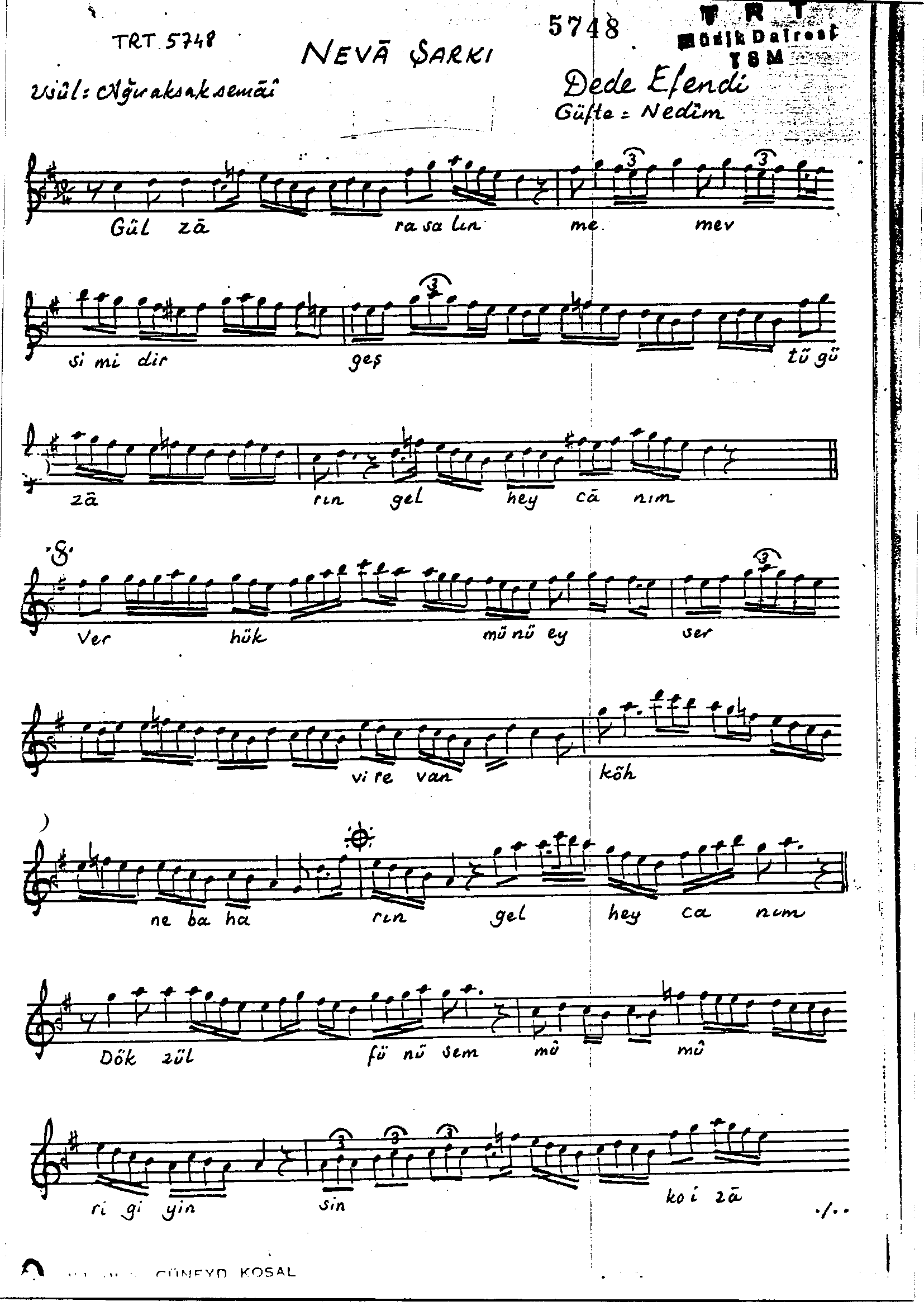 Neva - Şarkı - Dede Efendi - Sayfa 1