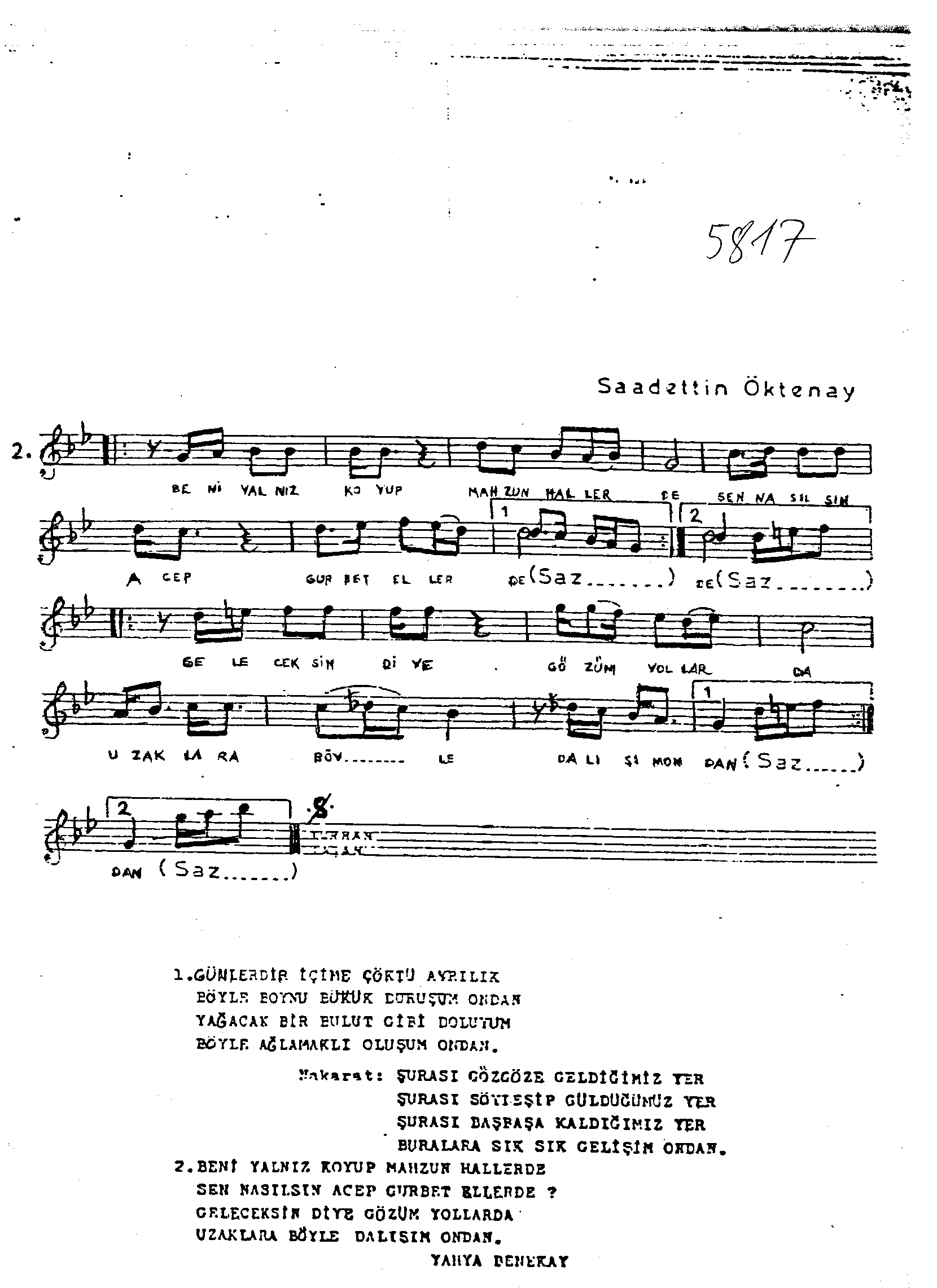 Nihâvend - Şarkı - Sâdettin Öktenay - Sayfa 2