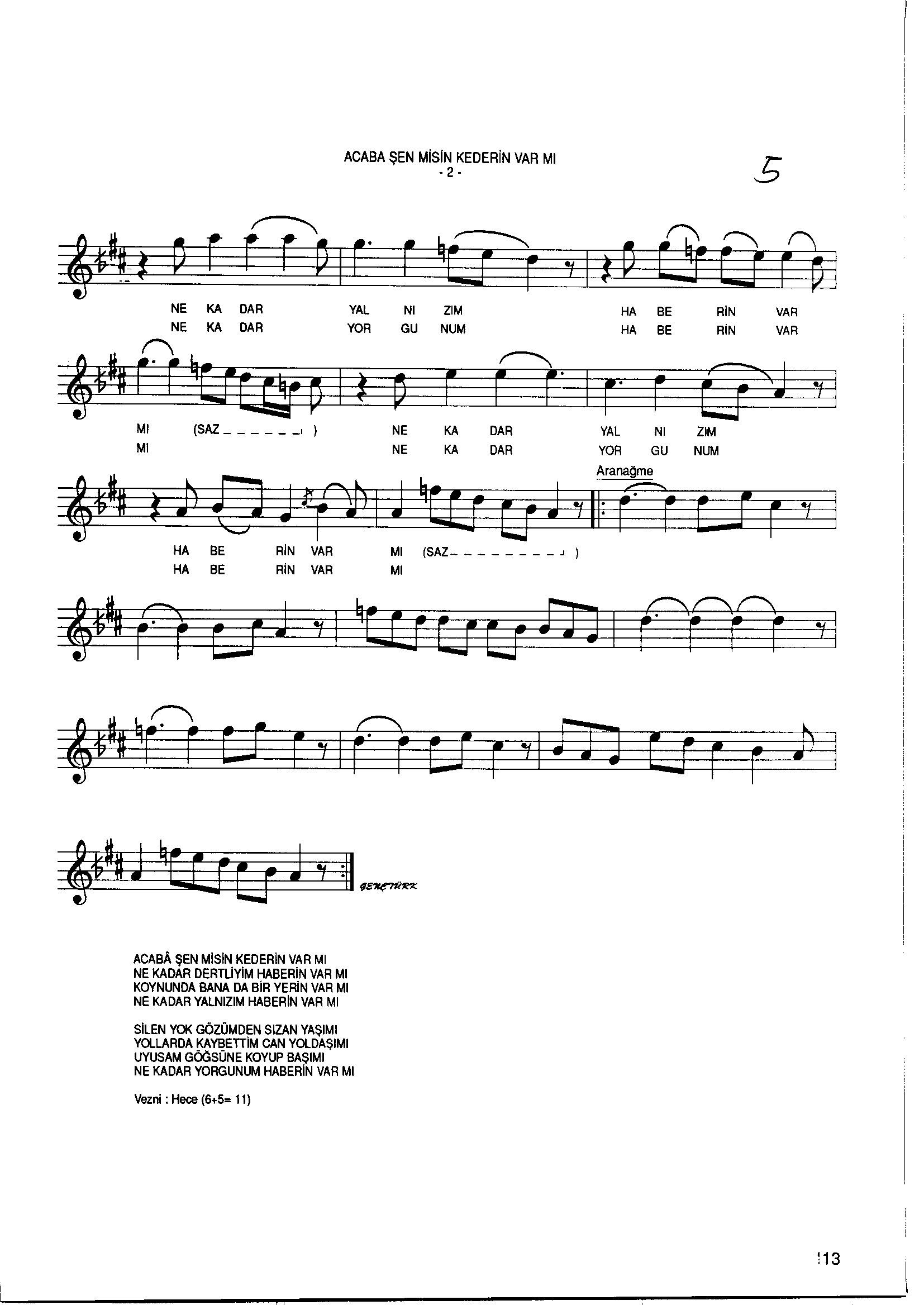 Hicâz - Şarkı - Bîmen Şen - Sayfa 2