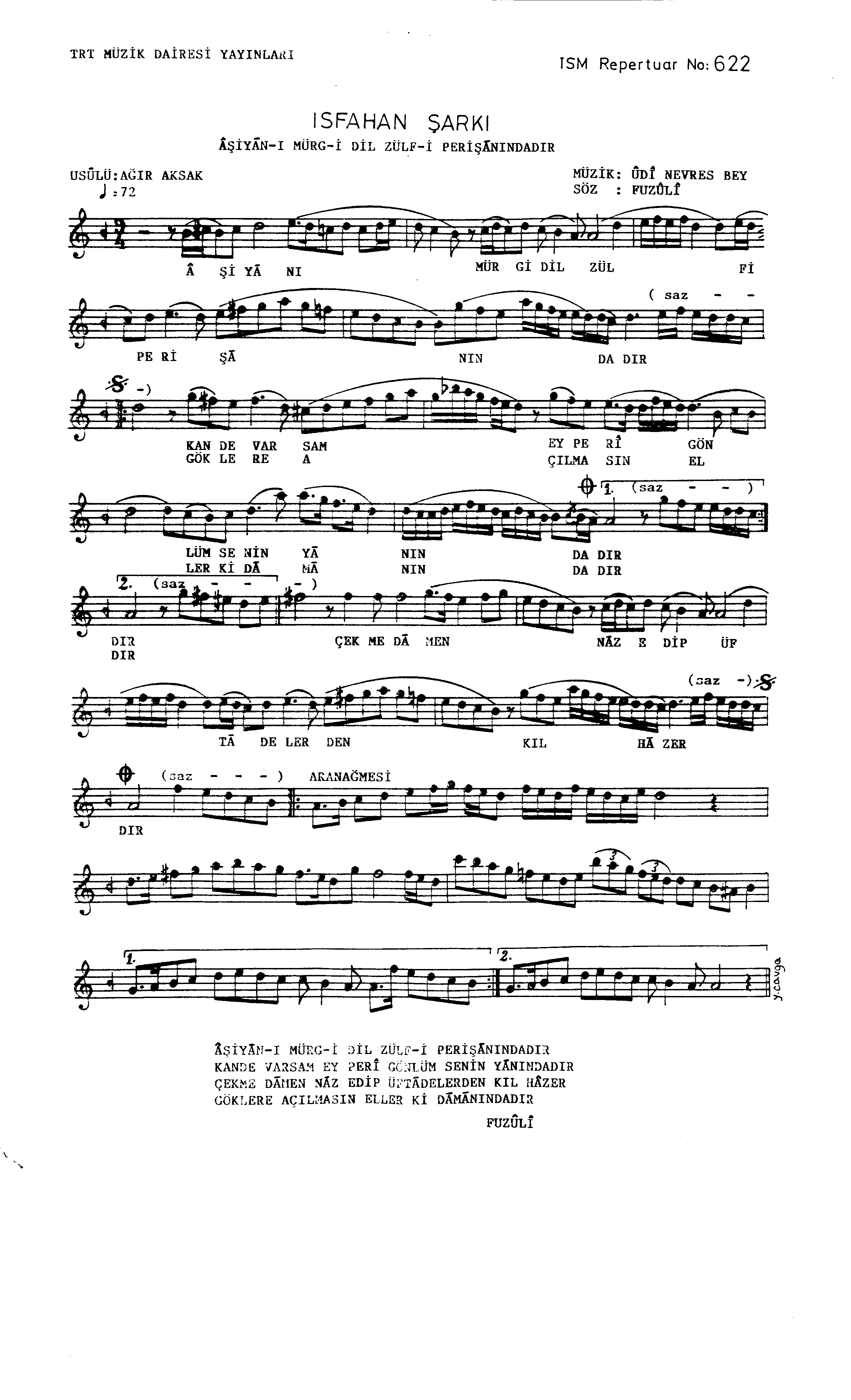 Isfahân - Şarkı - Nevres Bey(Ûdî) - Sayfa 1