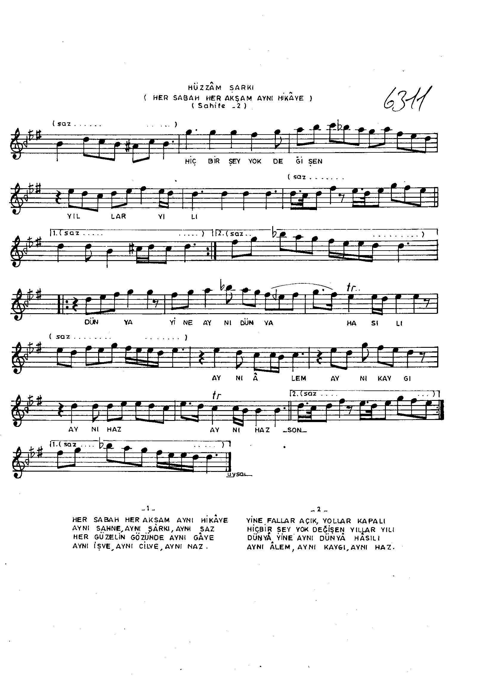 Hüzzâm - Şarkı - Fethi Karamahmudoğlu - Sayfa 2