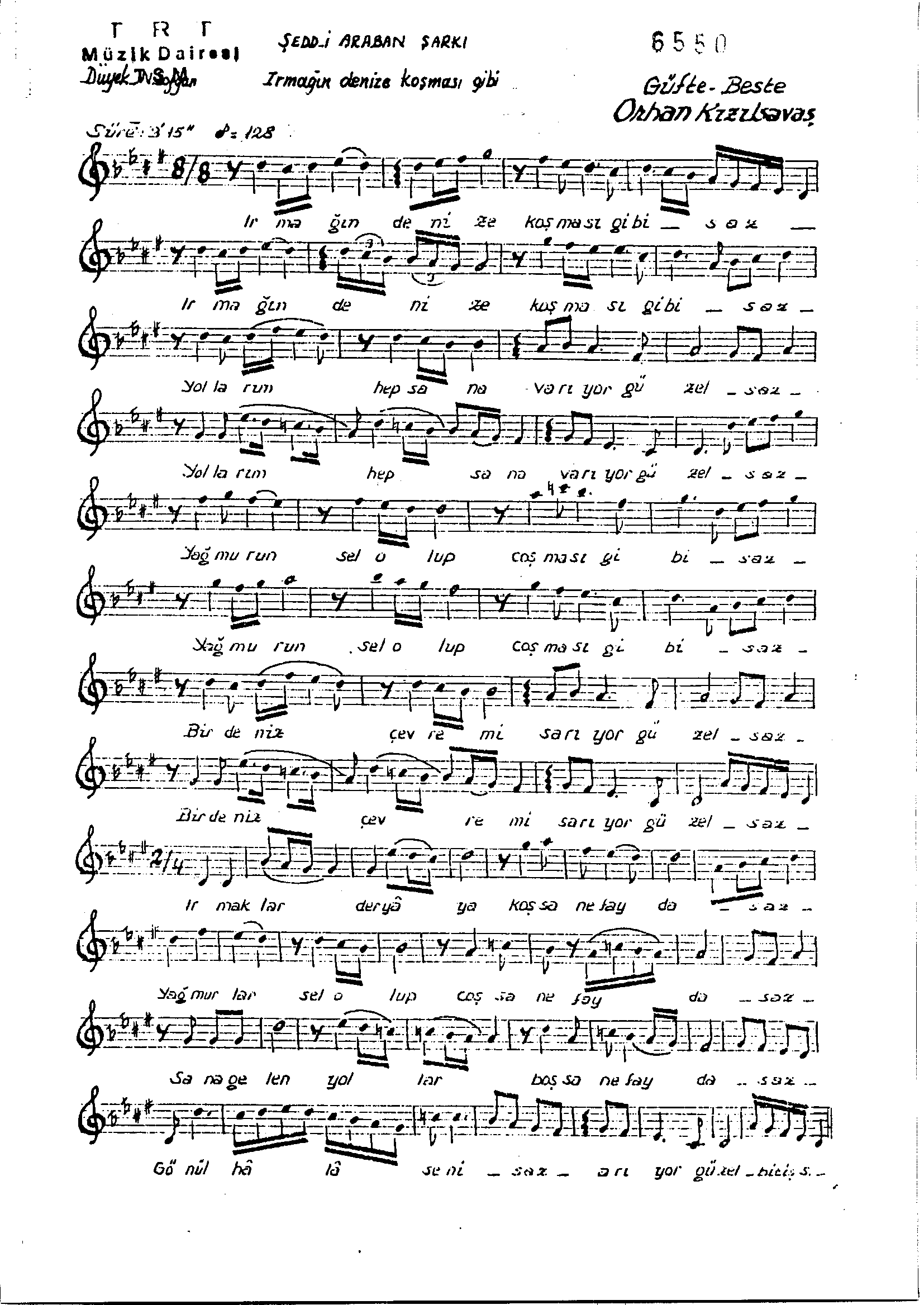 Şedd-i Arabân - Şarkı - Orhan Kızılsavaş - Sayfa 1