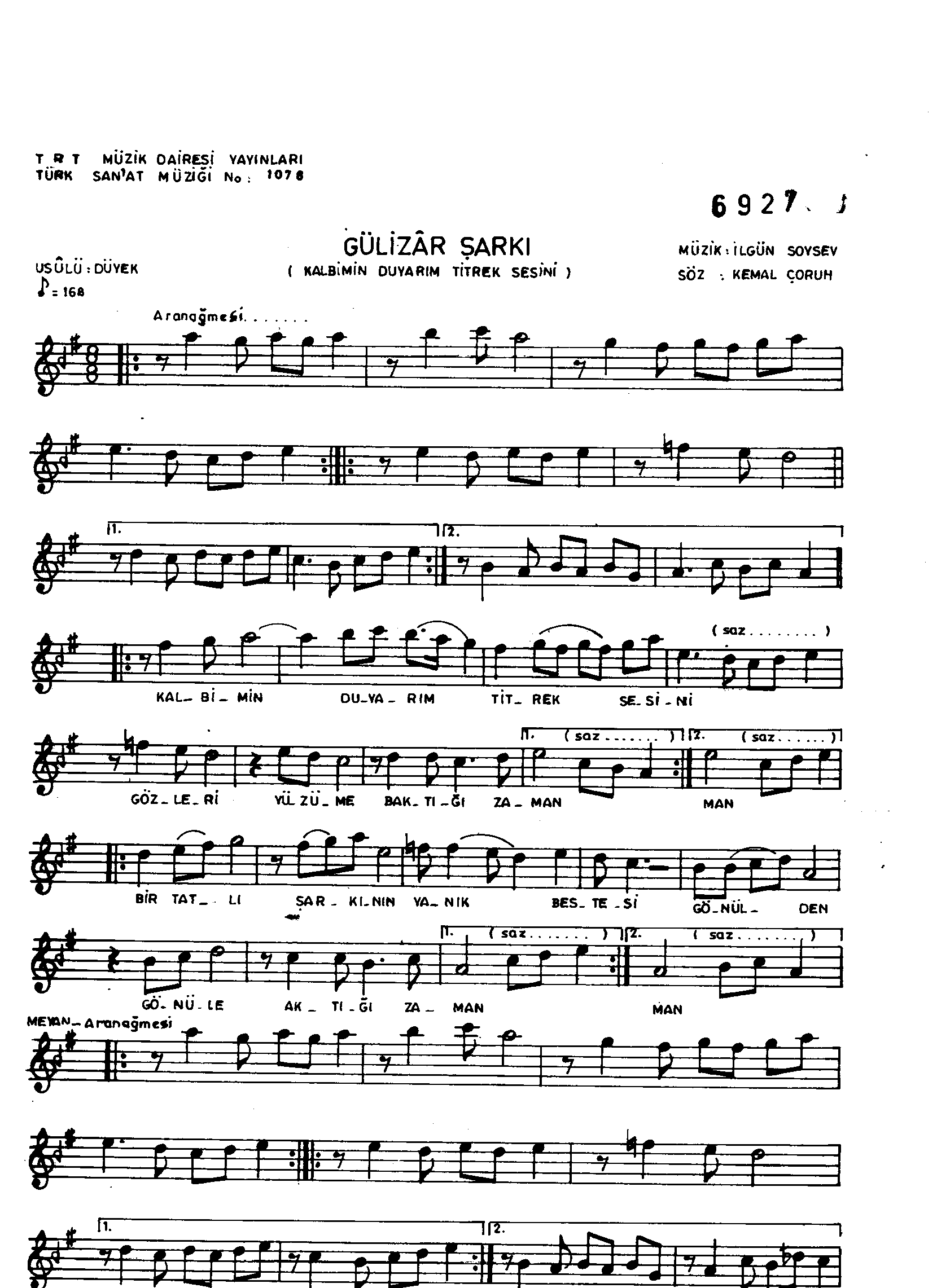 Gülizâr - Şarkı - İlgün Soysev - Sayfa 1