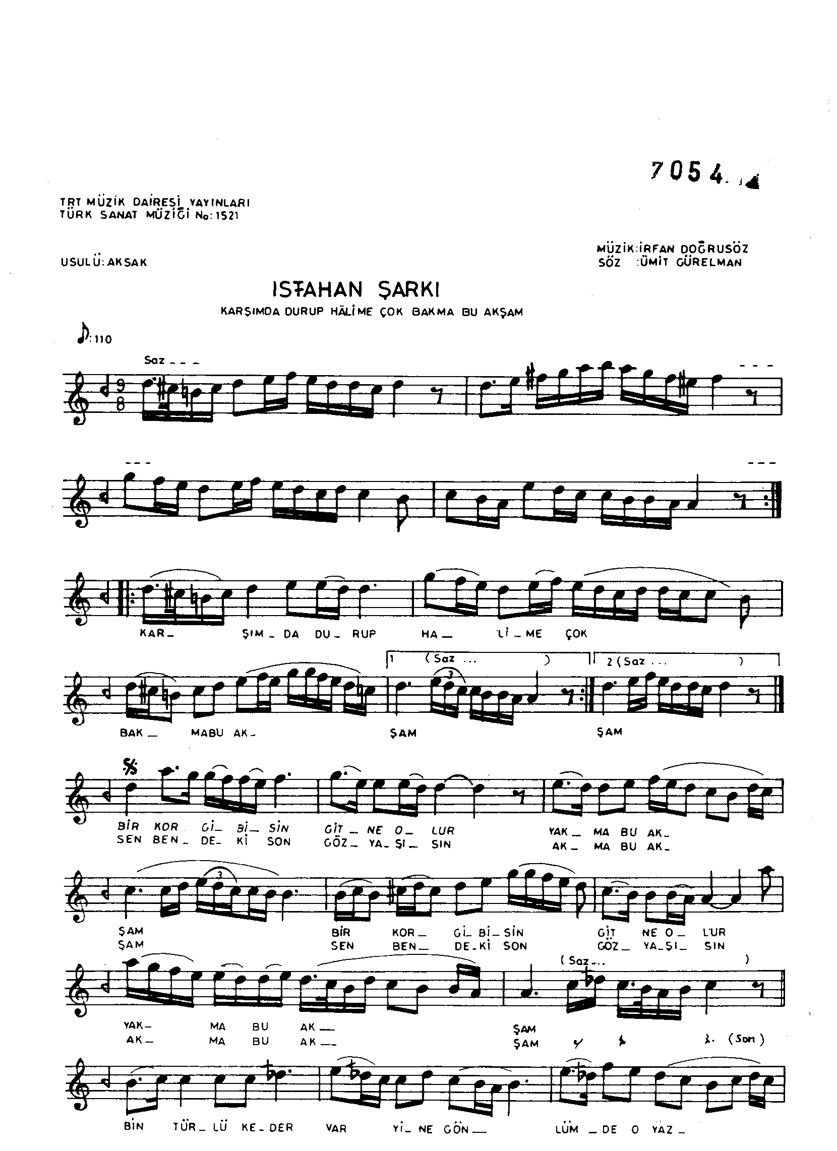 Isfahân - Şarkı - İrfan Doğrusöz - Sayfa 1