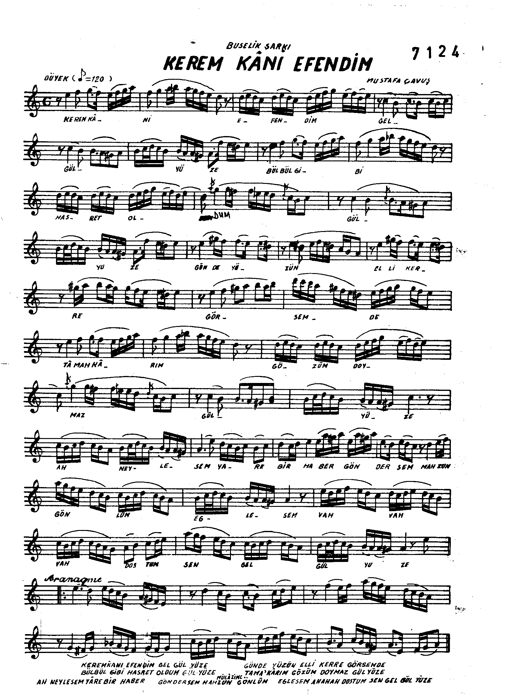 Bûselik - Şarkı - Tanbûri Mustafa Çavuş - Sayfa 1