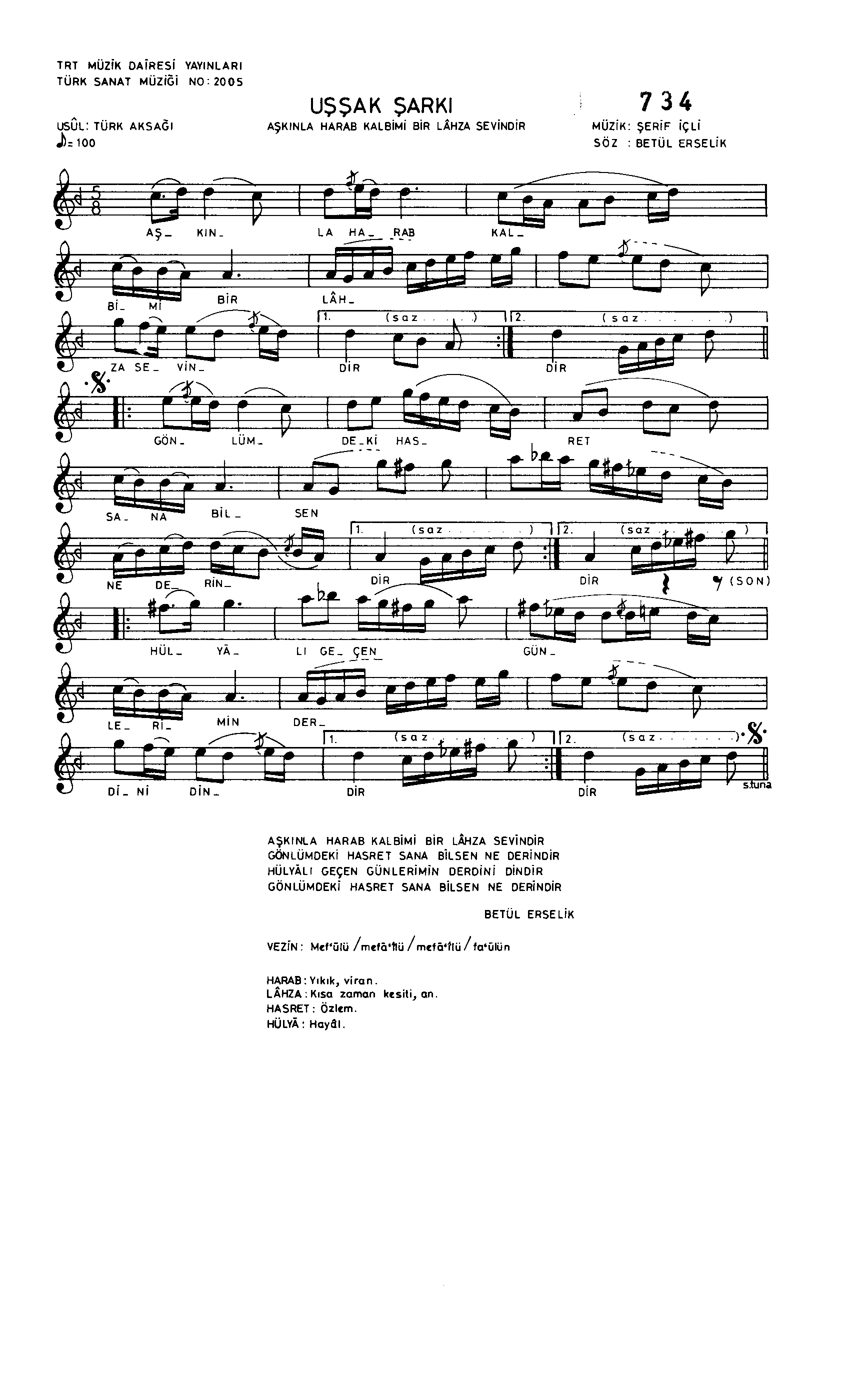 Beyâtî - Şarkı - Şerif İçli - Sayfa 1