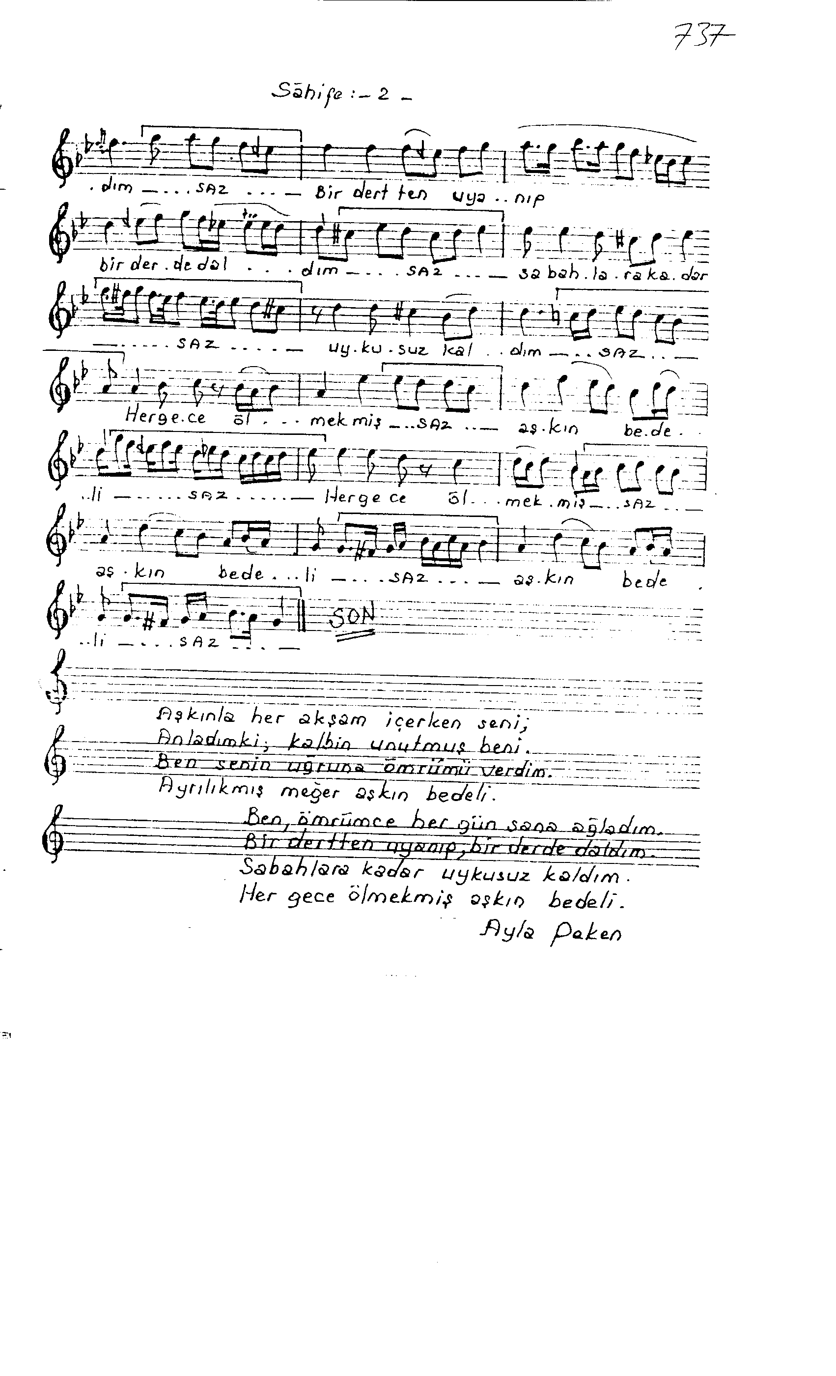 Nihâvend - Şarkı - Alâeddin Şensoy - Sayfa 2
