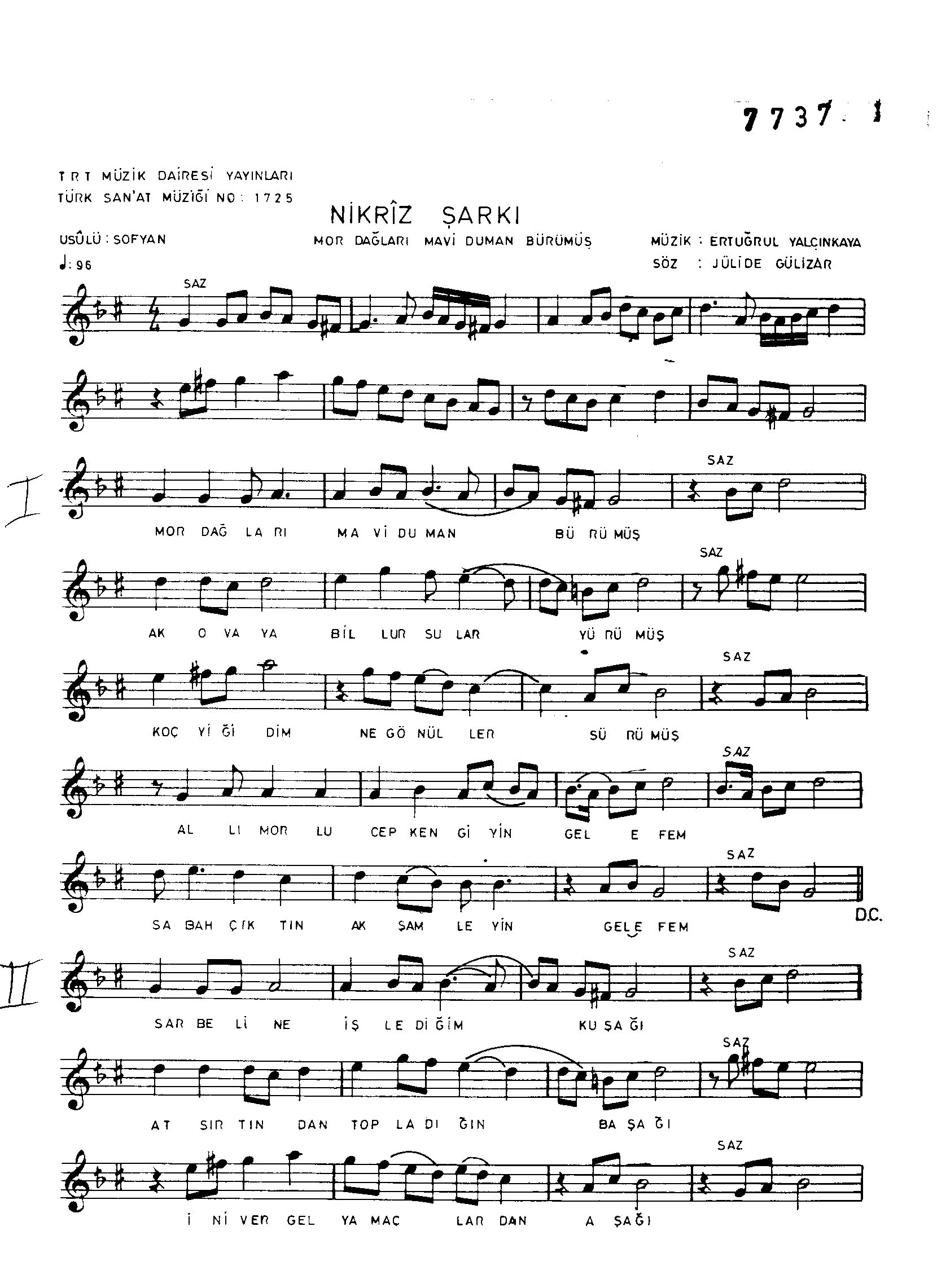 Nikrîz - Şarkı - Ertuğrul Yalçınkaya - Sayfa 1