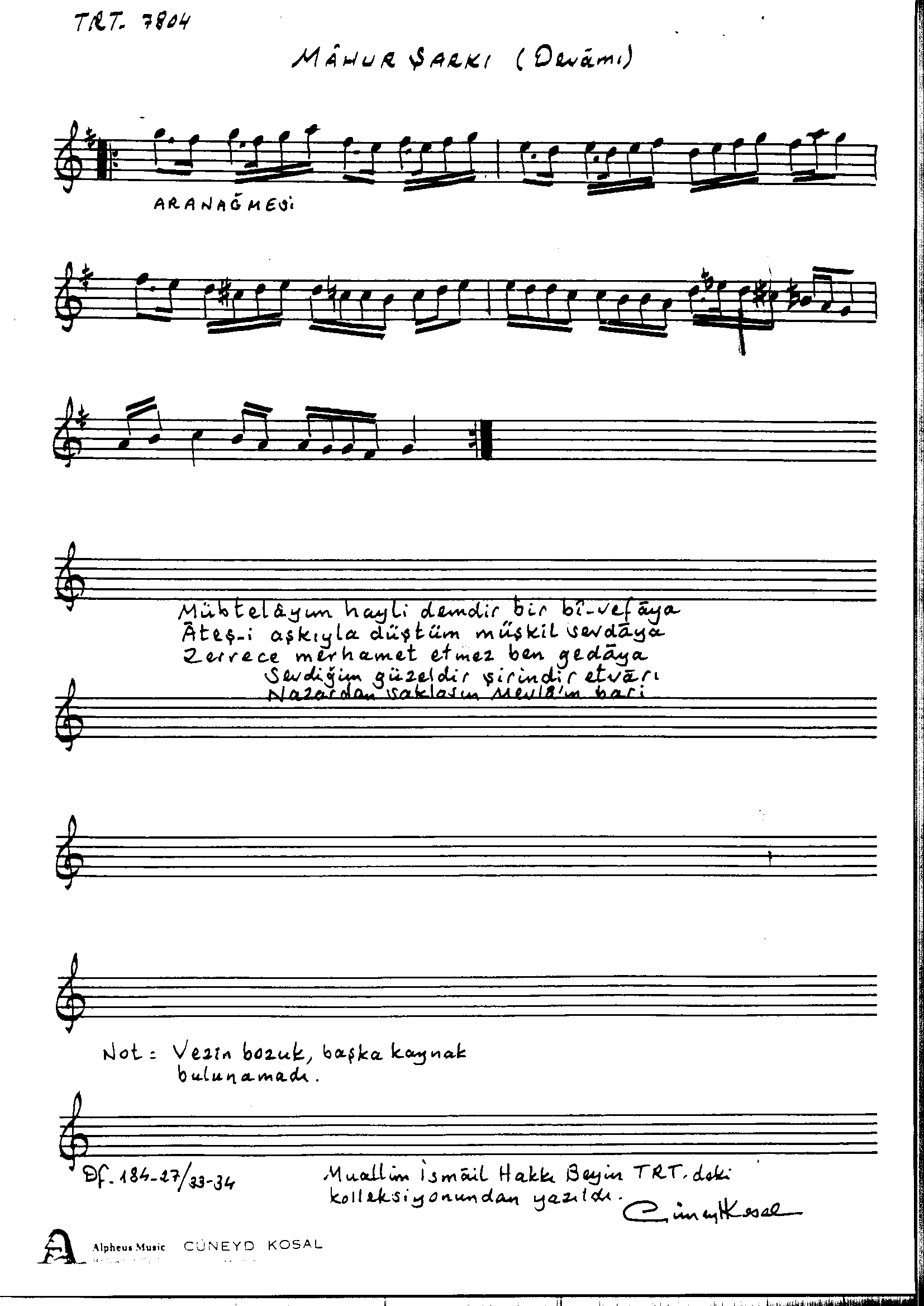 Mâhûr - Şarkı - Kemençeci Usta Yani - Sayfa 2