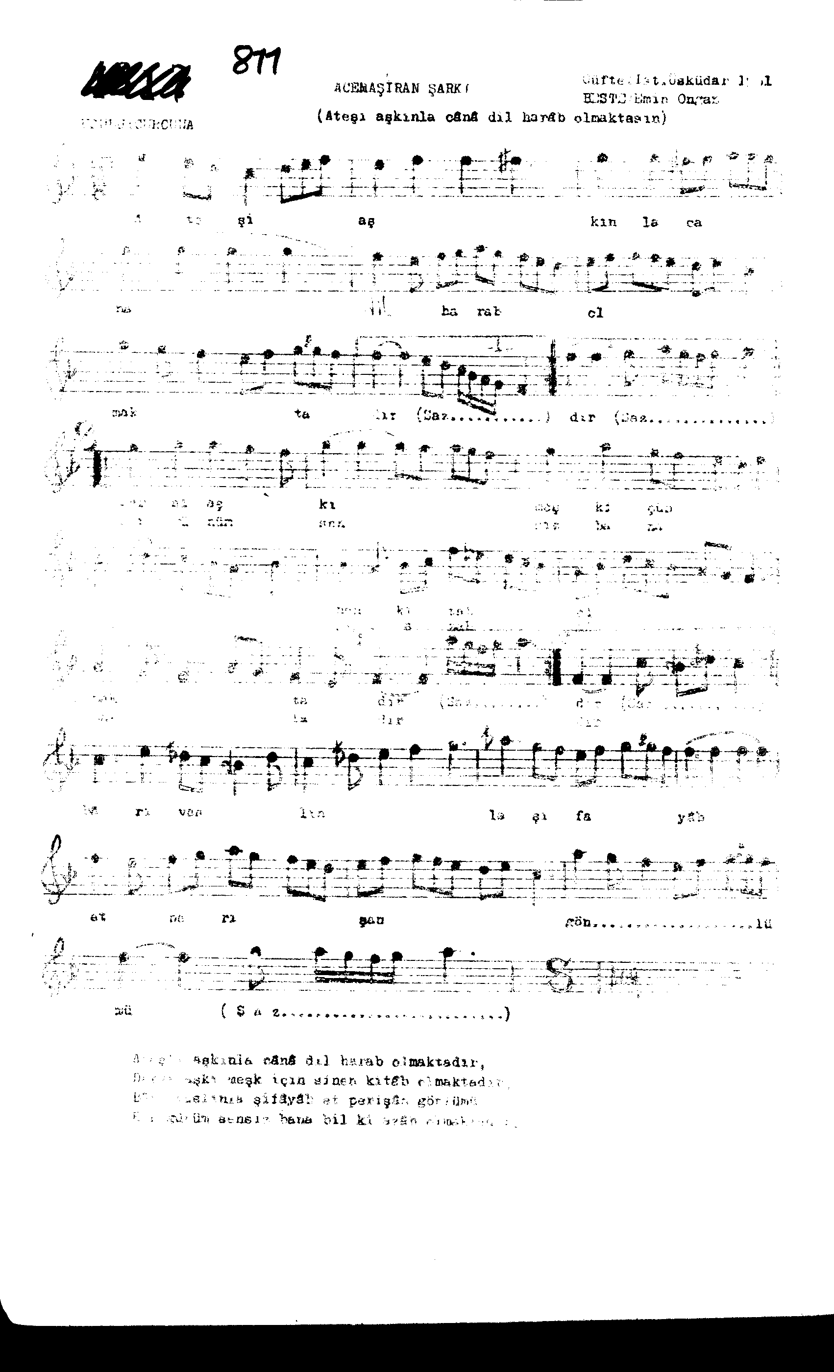 Acem Aşîrân - Şarkı - Emin Ongan - Sayfa 1