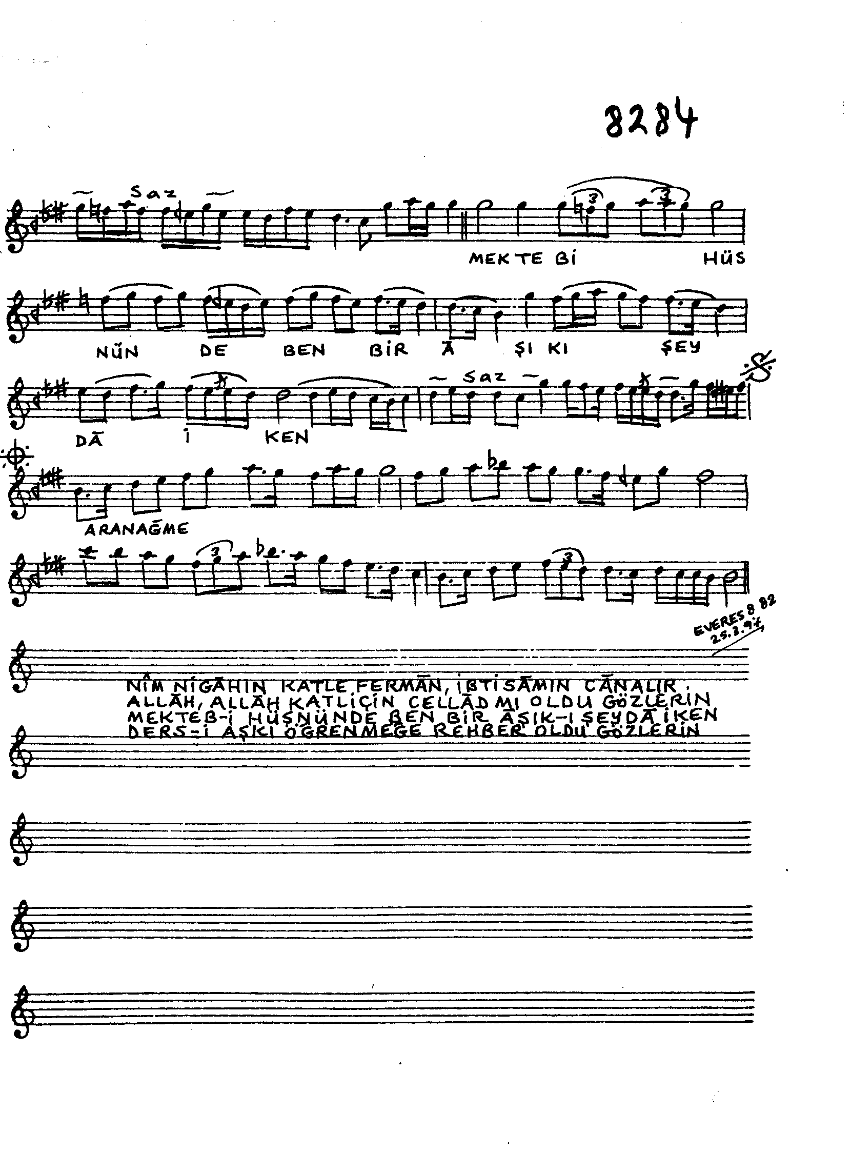 Hüzzâm - Şarkı - Abdi Efendi (Selânik'li-Ûdî) - Sayfa 2