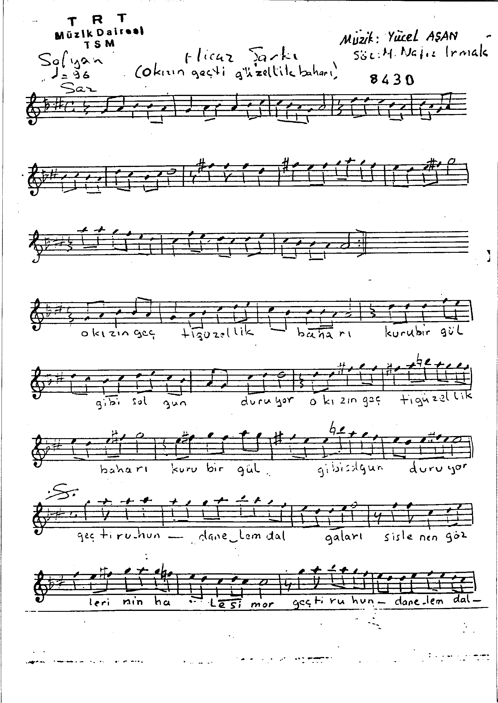 Hicâz - Şarkı - Yücel Aşan - Sayfa 1