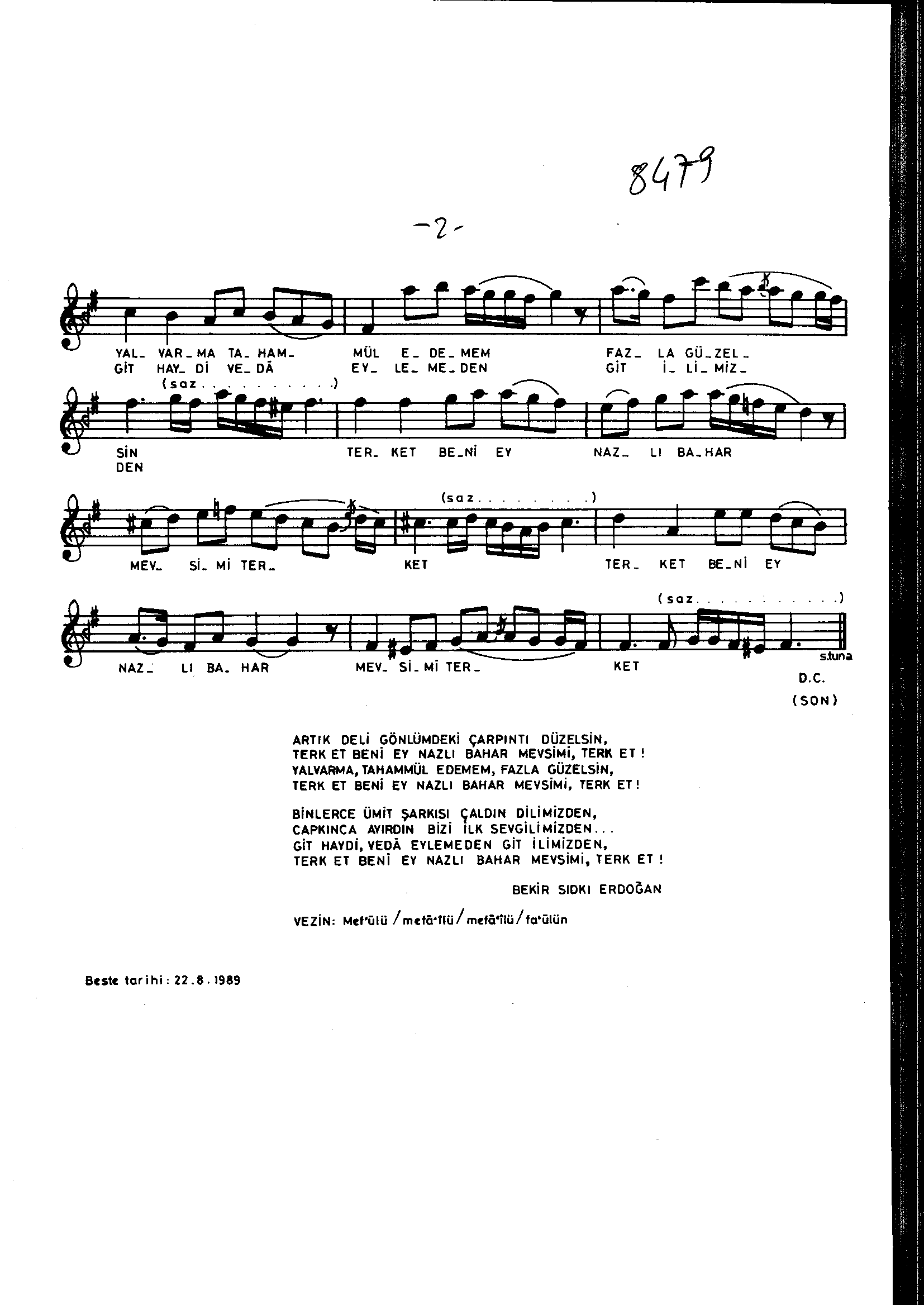 Evc - Şarkı - Fethi Karamahmudoğlu - Sayfa 2