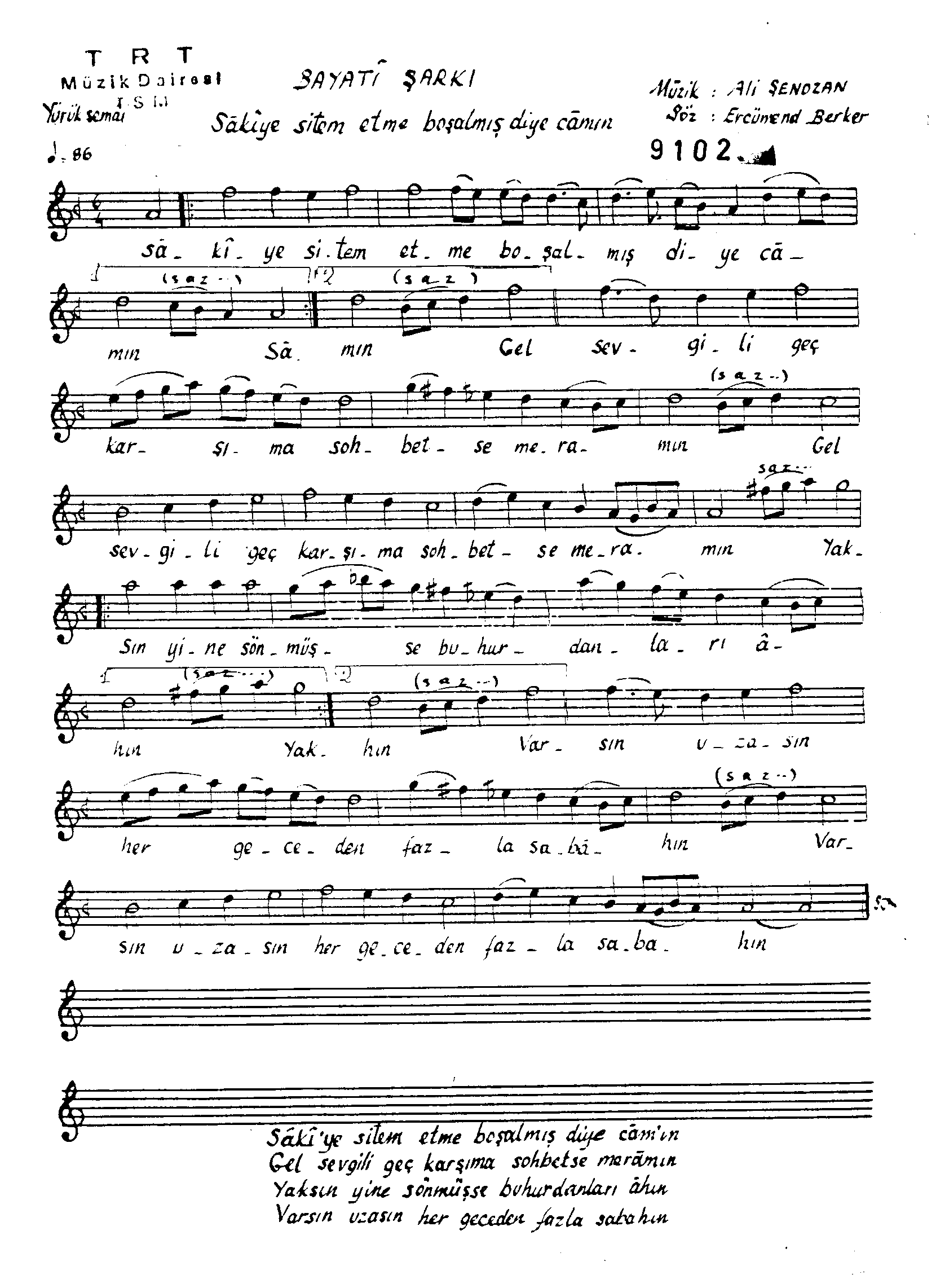 Beyâtî - Şarkı - Ali Şenozan - Sayfa 1