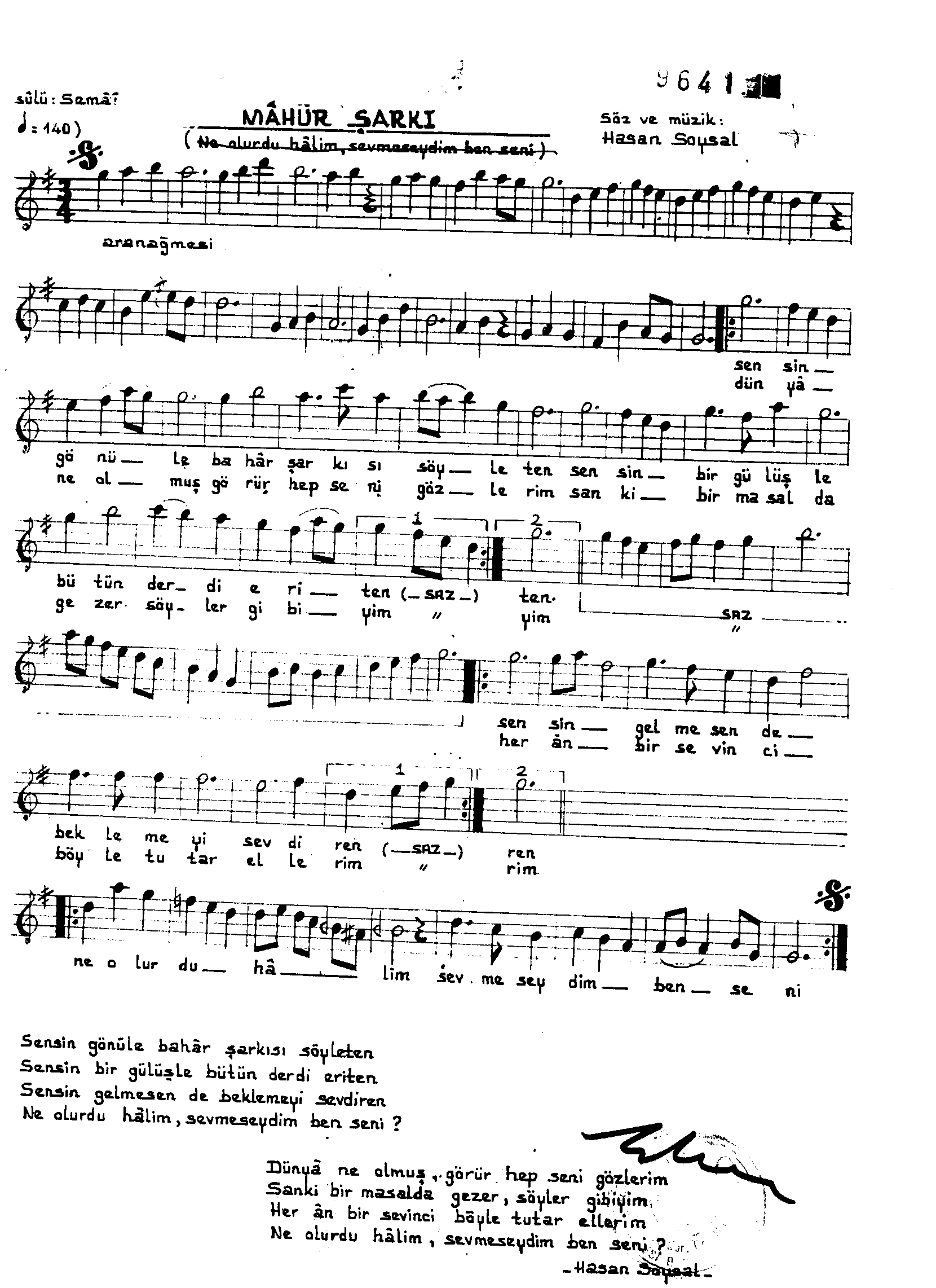 Mâhûr - Şarkı - Hasan Soysal - Sayfa 1