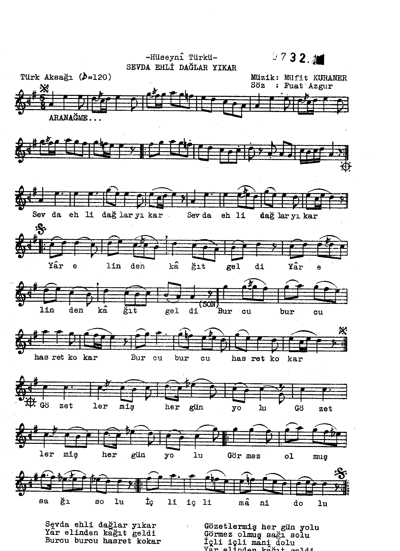 Hüseynî - Şarkı - Müfit Kuraner - Sayfa 1
